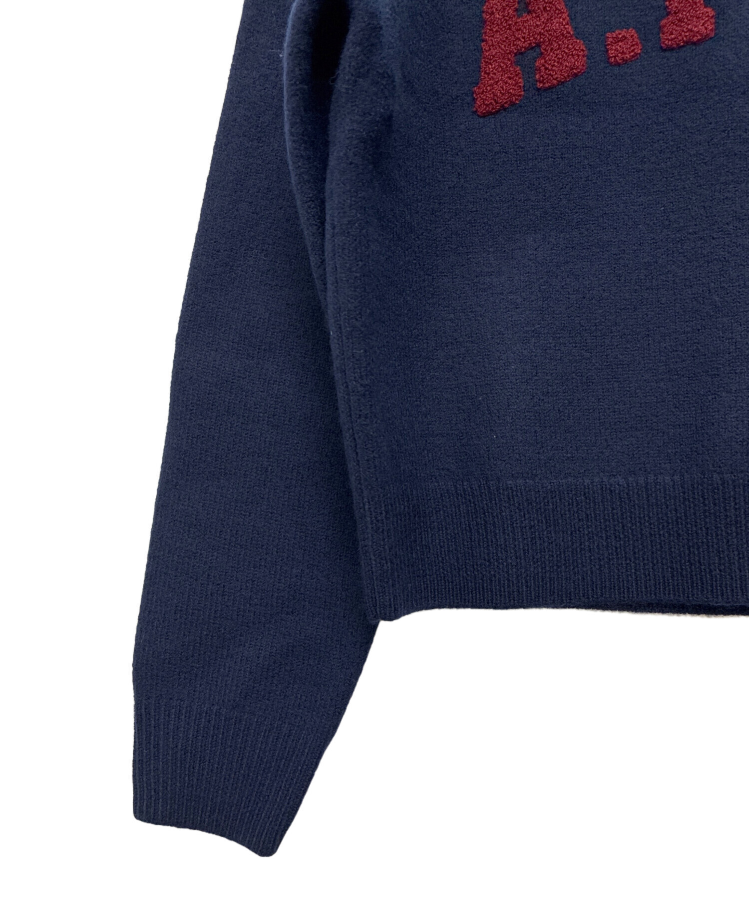 中古・古着通販】A.P.C. (アーペーセー) ウールロゴニット ネイビー