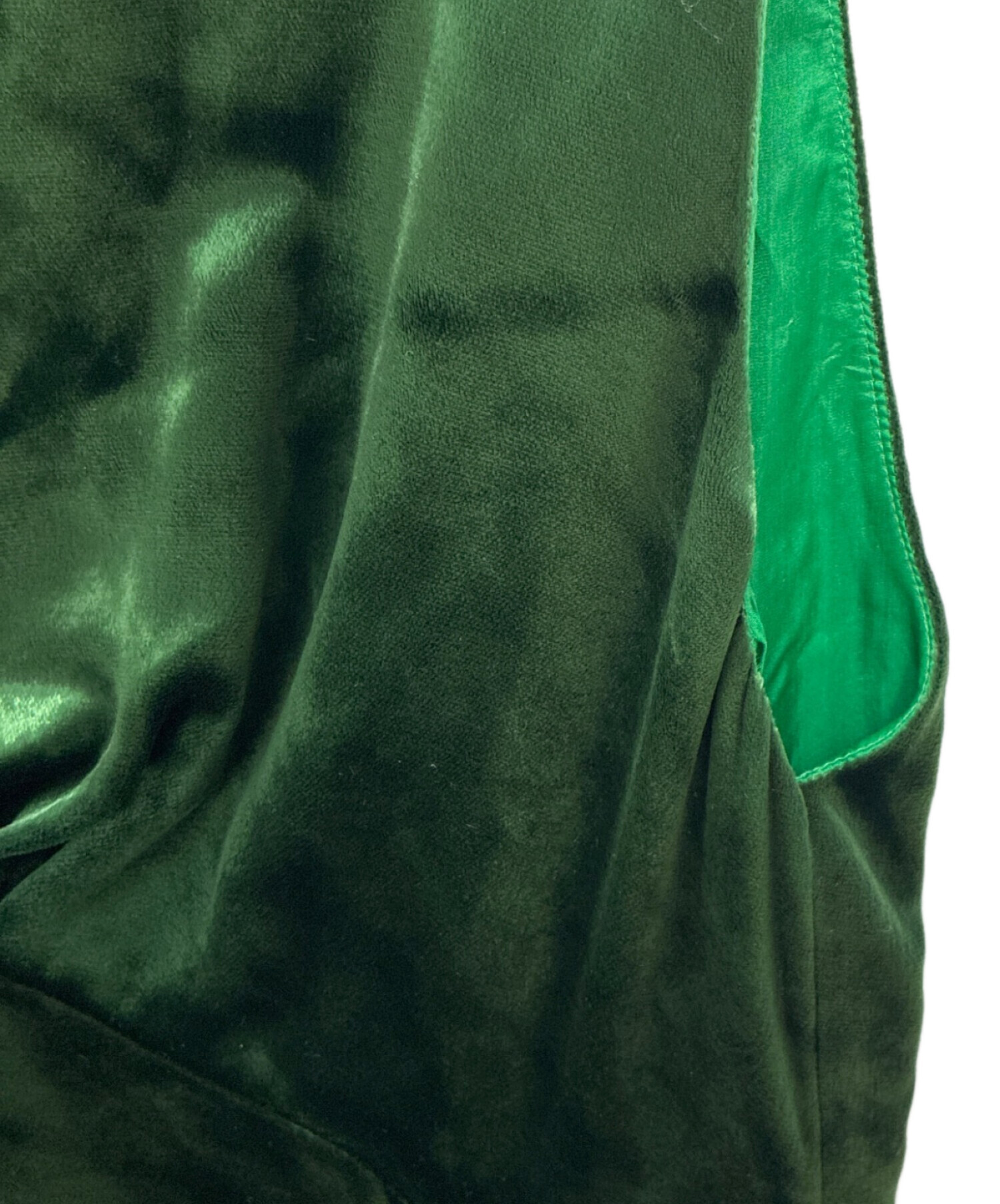 中古・古着通販】PRADA (プラダ) ベルベットミニドレス グリーン