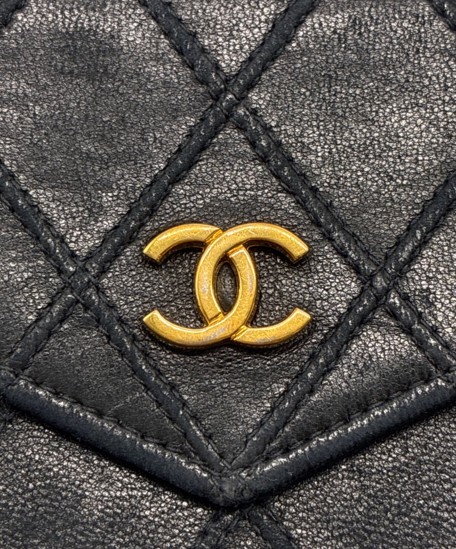 中古・古着通販】CHANEL (シャネル) ビコローレ 2つ折り財布 ネイビー