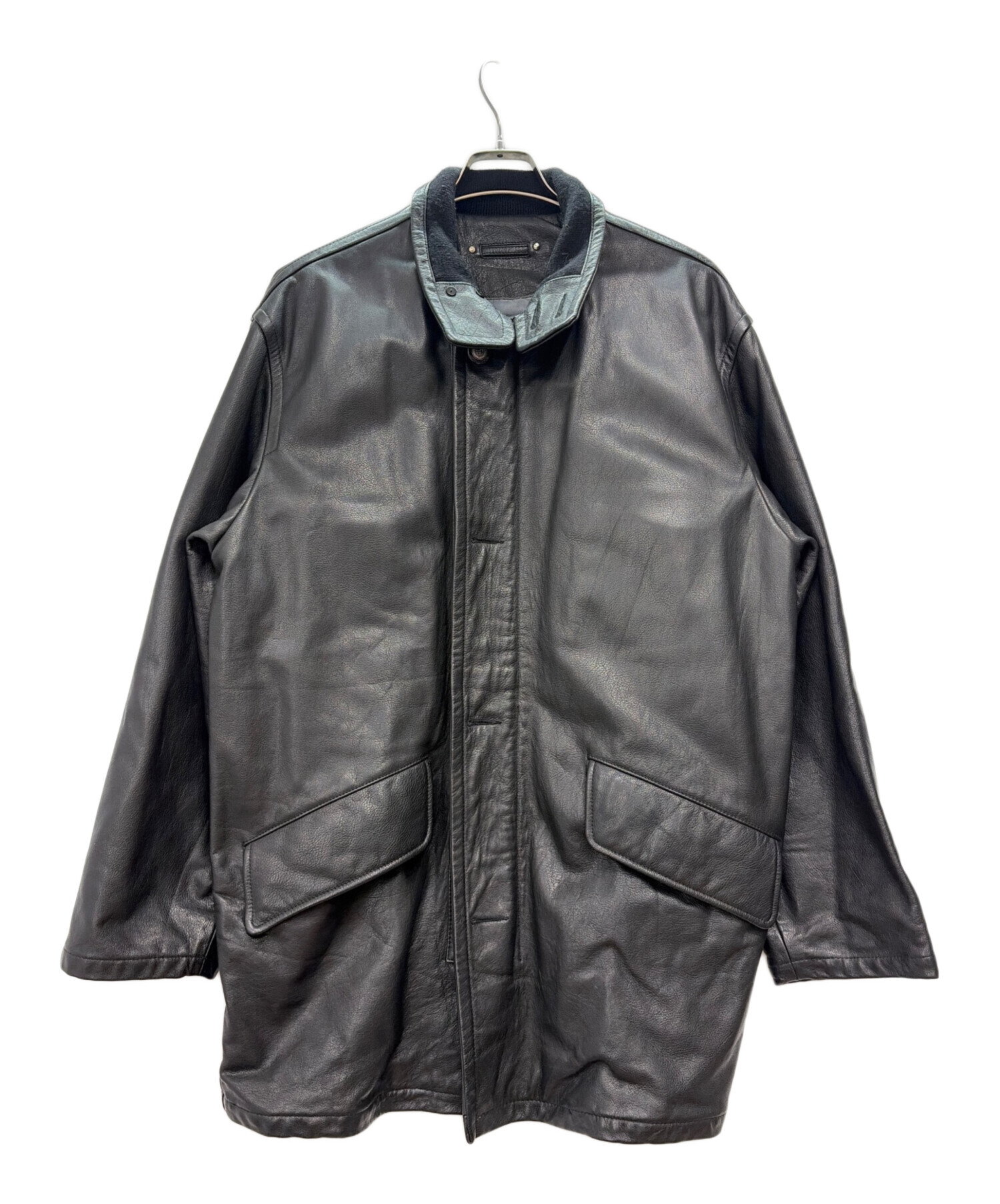 中古・古着通販】SHIRLEY (SHIRLEY) レザーハーフコート ブラック