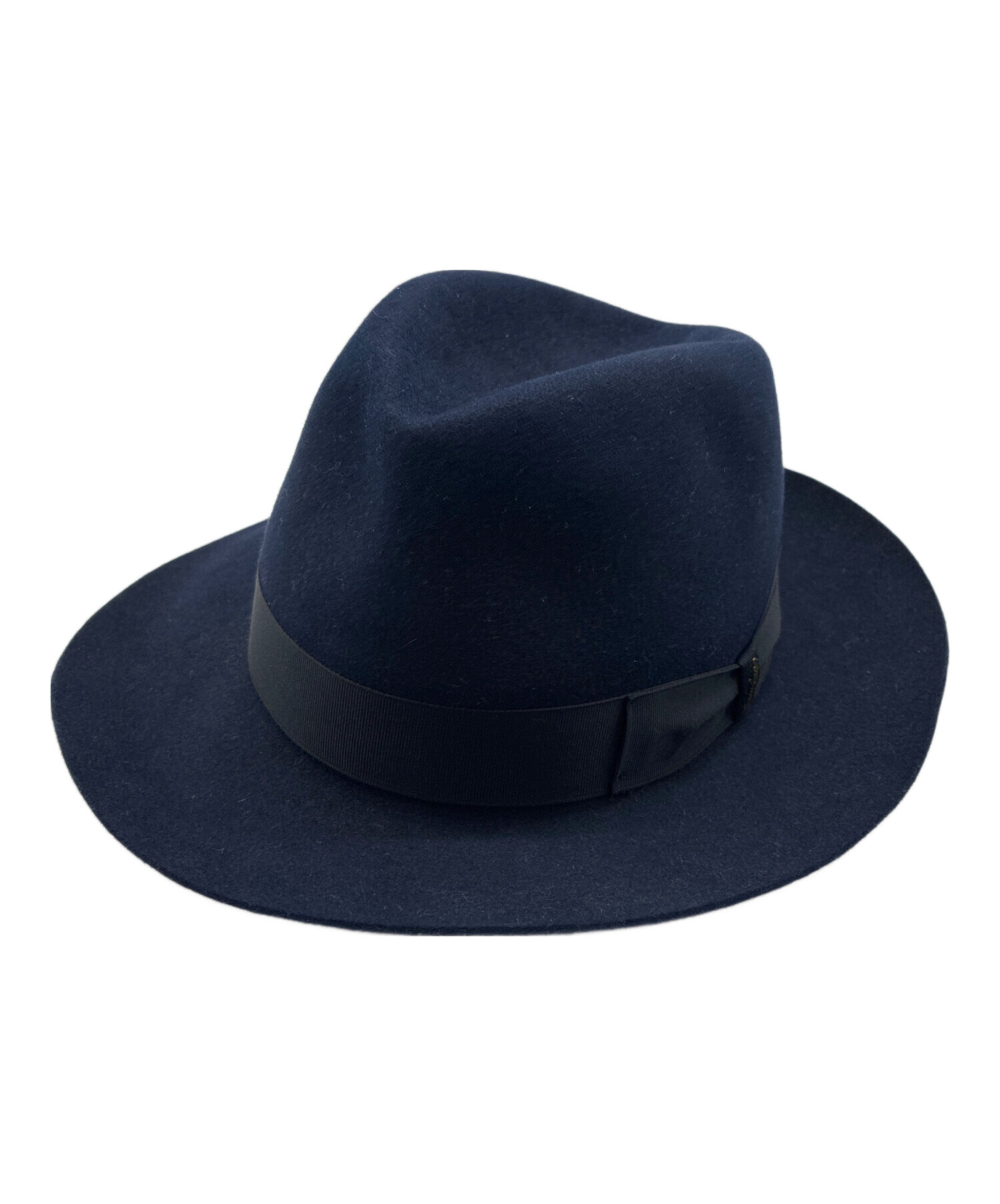 【美品】Borsalino ボルサリーノ ネイビー フェルトハット タグ・箱付き 中古・古着通販】BORSALINO (ボルサリーノ) ラビット フェルトハット