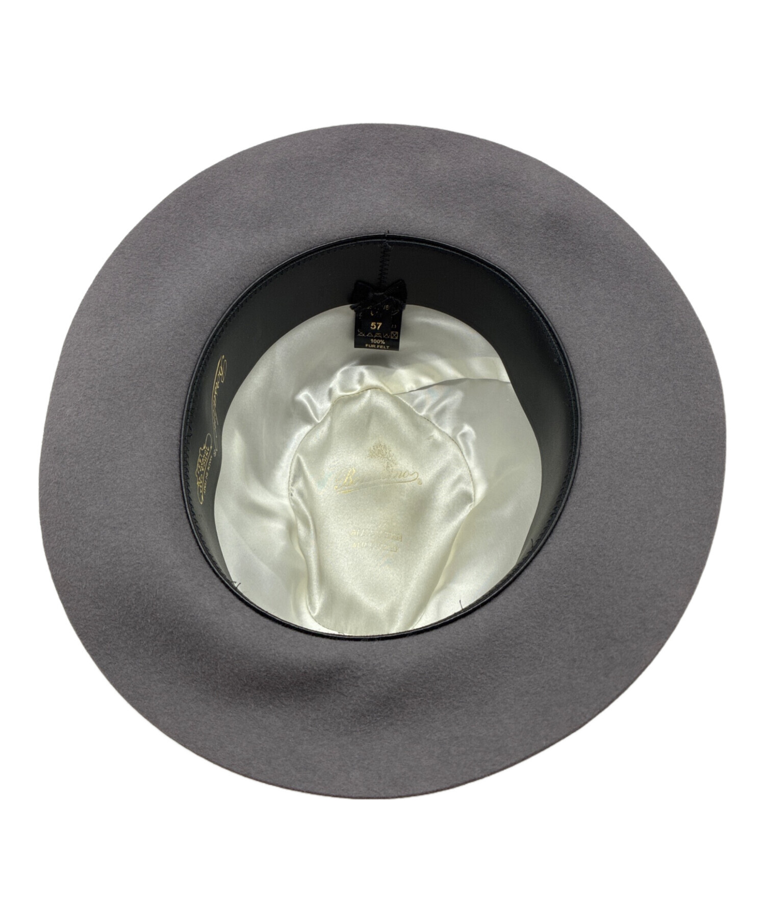Borsalino グレーウールハット 57 中古・古着通販】BORSALINO (ボルサリーノ) 中折れハット グレー