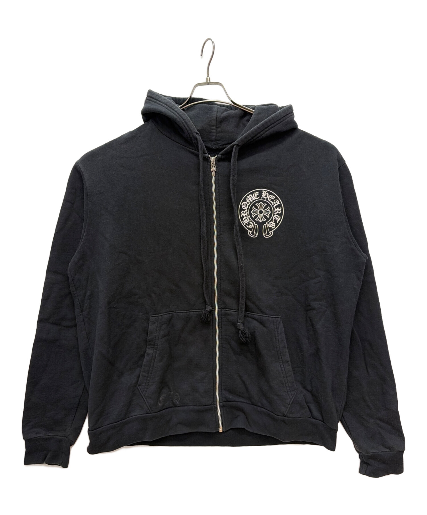 CHROME HEARTS クロス ジップパーカー ブラック ヴィンテージ 中古・古着通販】CHROME HEARTS (クロムハーツ) ジップパーカー