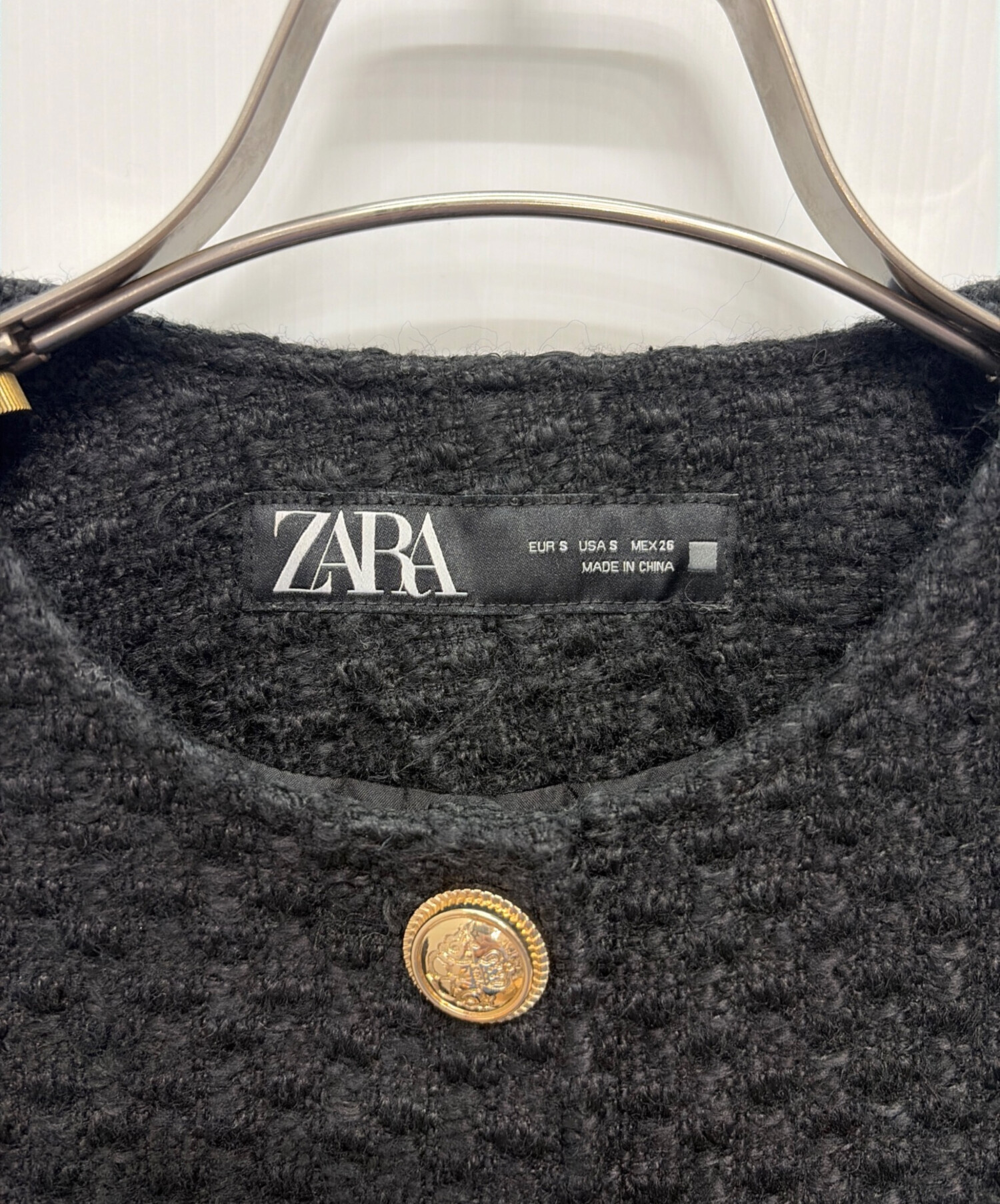新品タグ付き✨️ZARAザラ　テクスチャージャケット L ラインストーン ツイード 中古・古着通販】ZARA (ザラ) テクスチャーツイードジャケット