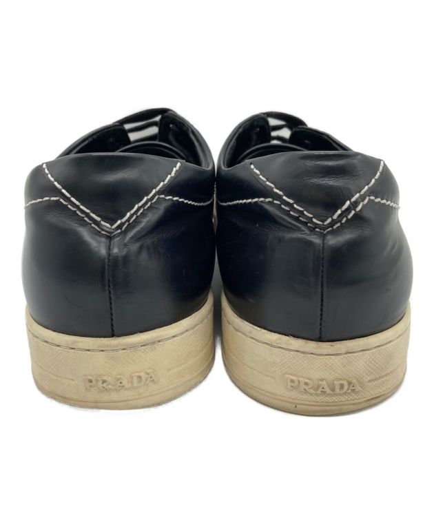 中古・古着通販】PRADA (プラダ) レザースニーカー ブラック サイズ:8