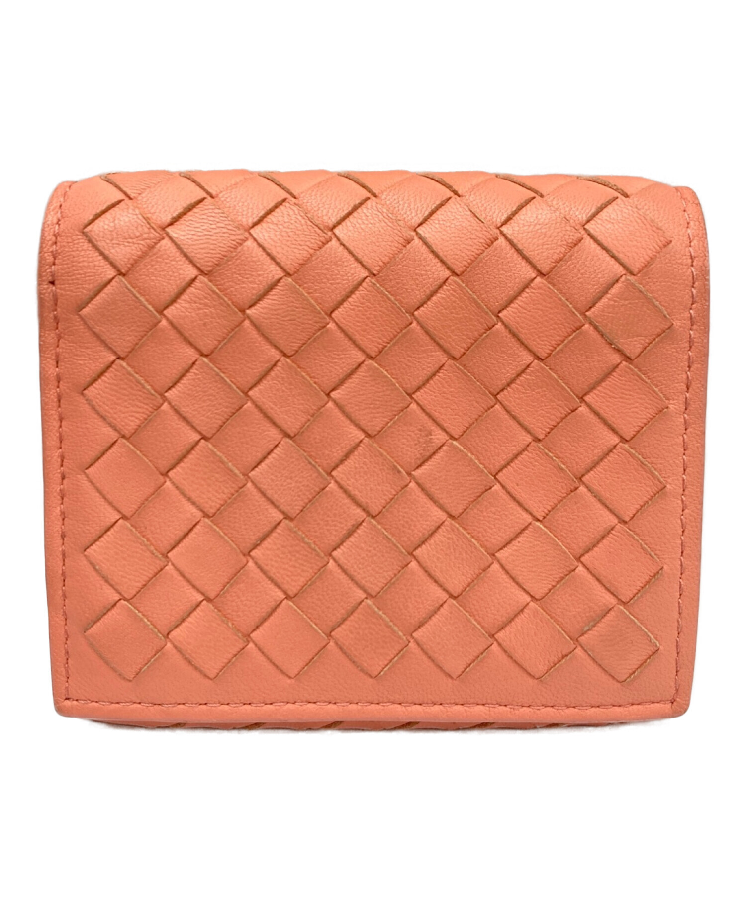 中古・古着通販】BOTTEGA VENETA (ボッテガベネタ) 3つ折り財布 ピンク 