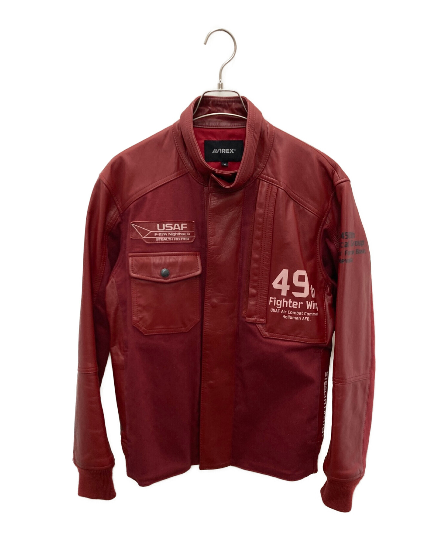 中古・古着通販】AVIREX (アヴィレックス) レザージャケット レッド 