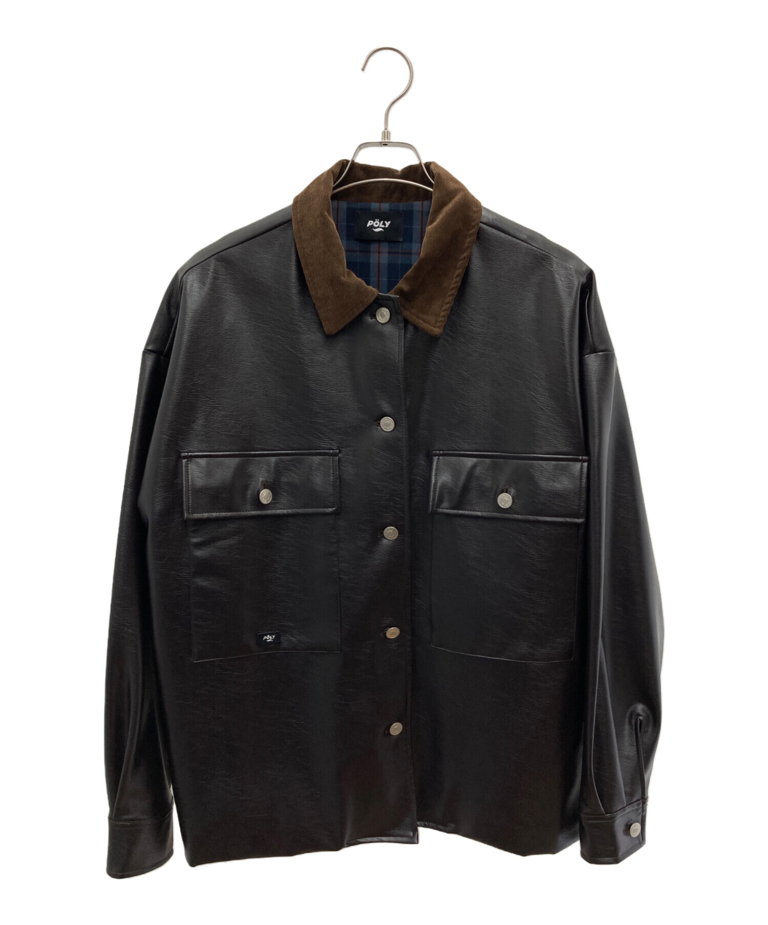中古・古着通販】POLY (ポリー) フェイクレザージャケット ダーク