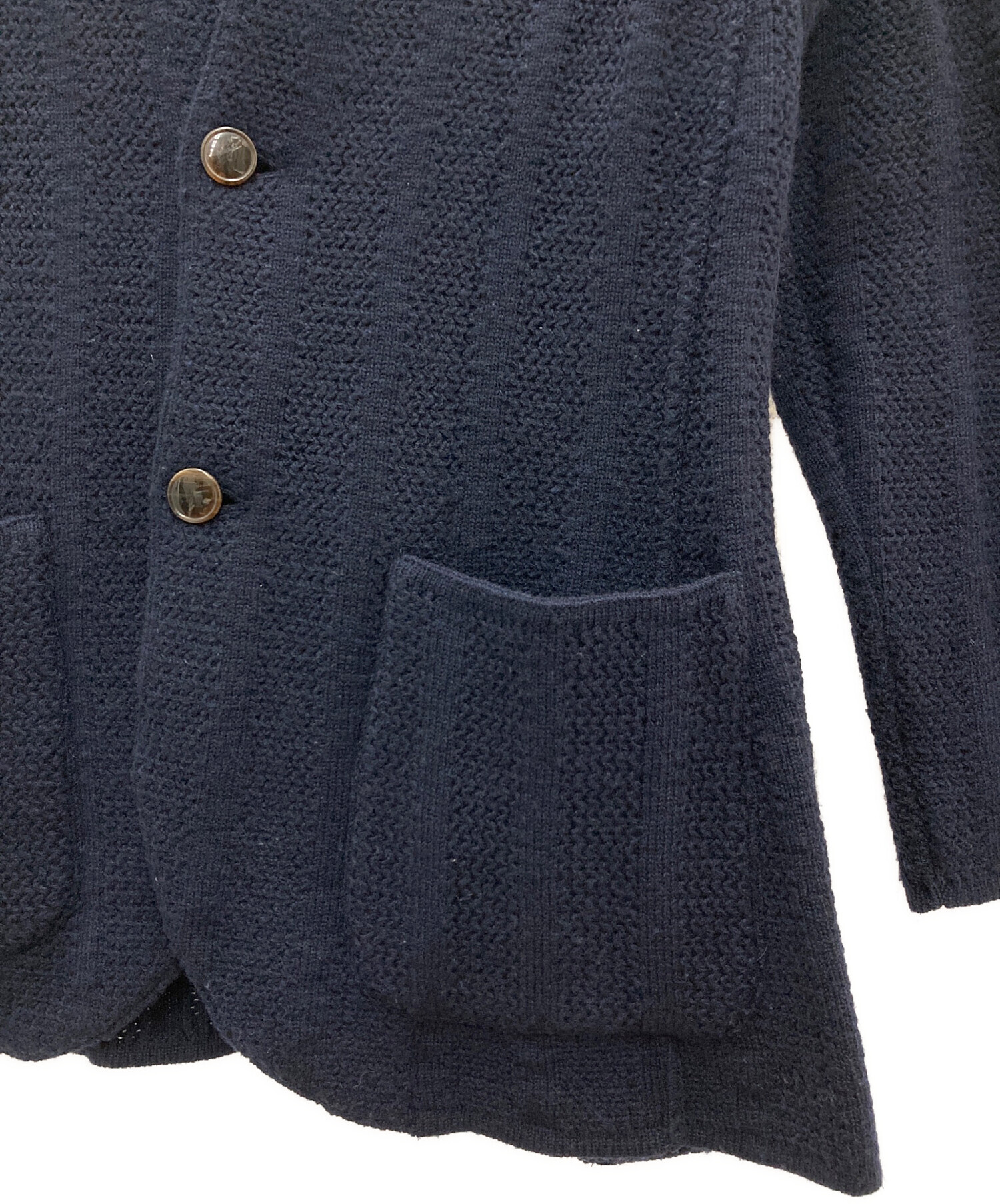 【超美品】ラルディーニ ウール100% ニット ジャケット S ネイビー 超美品】ラルディーニ ウール100% ニット ジャケット S ネイビー 楽天