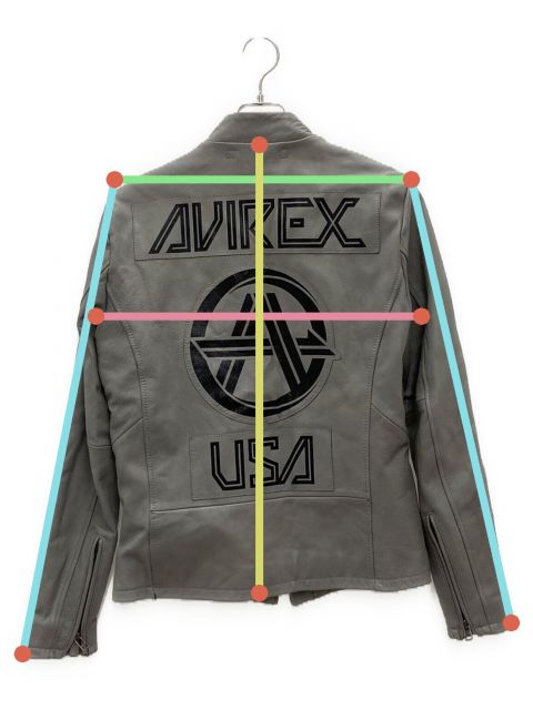 AVIREX ライダースジャケット Mサイズ グレー アヴィレックス AVIREX 《直営店限定》DOUBLE RIDERS JACKET/ダブル