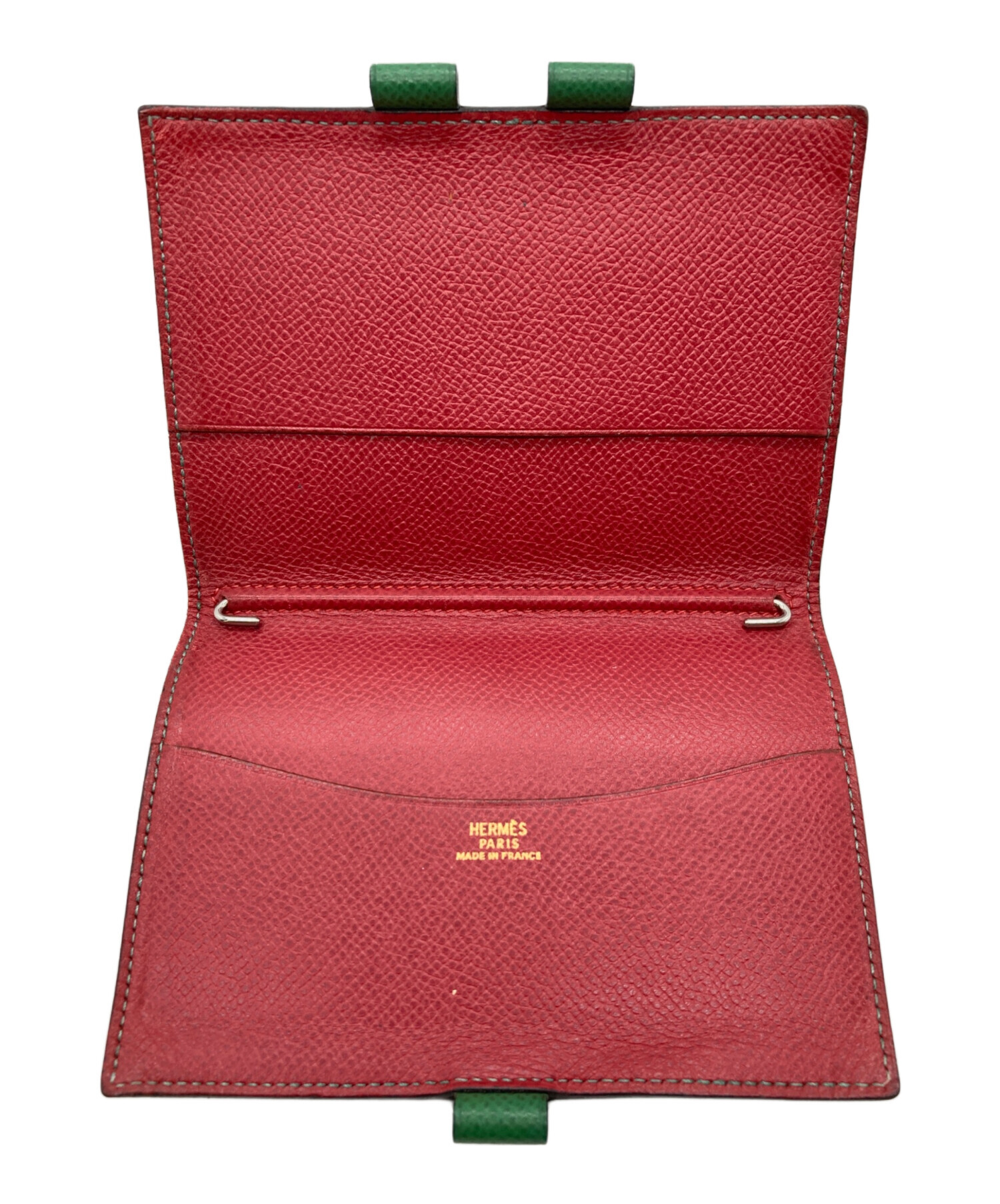 HERMES 手帳カバー グリーン×赤 【公式通販】