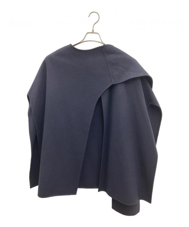 中古・古着通販】COS (コス) ウールブレンドケープ ネイビー サイズ
