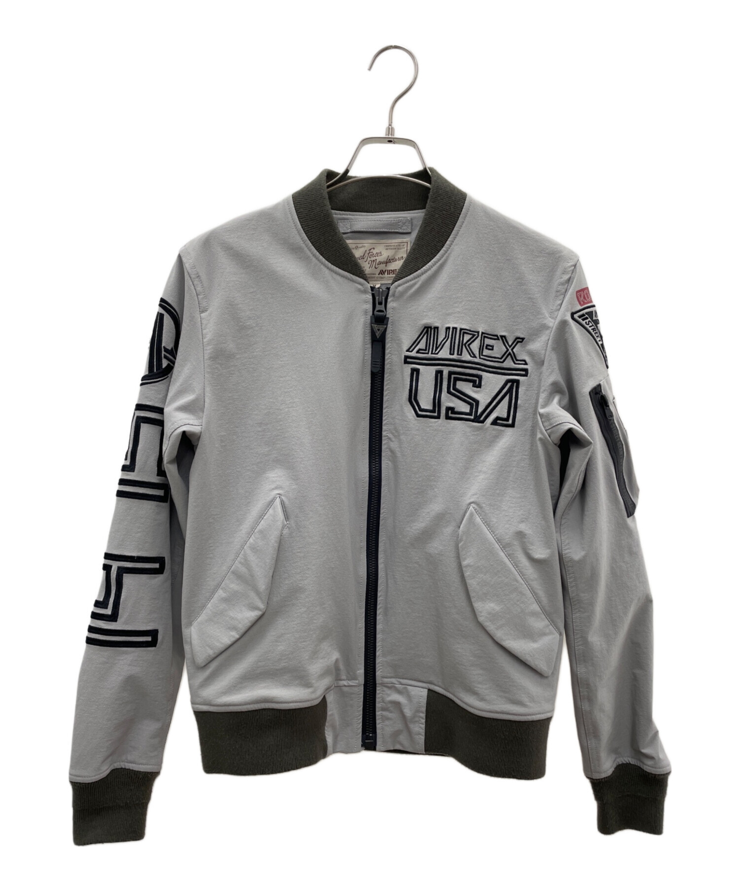 メ*8様 ゲリラSALE AVIREX グレー レザー ジャケット 3xl 激安 革ジャン ハイネック セミダブル レザージャケット｜カドヤ公式