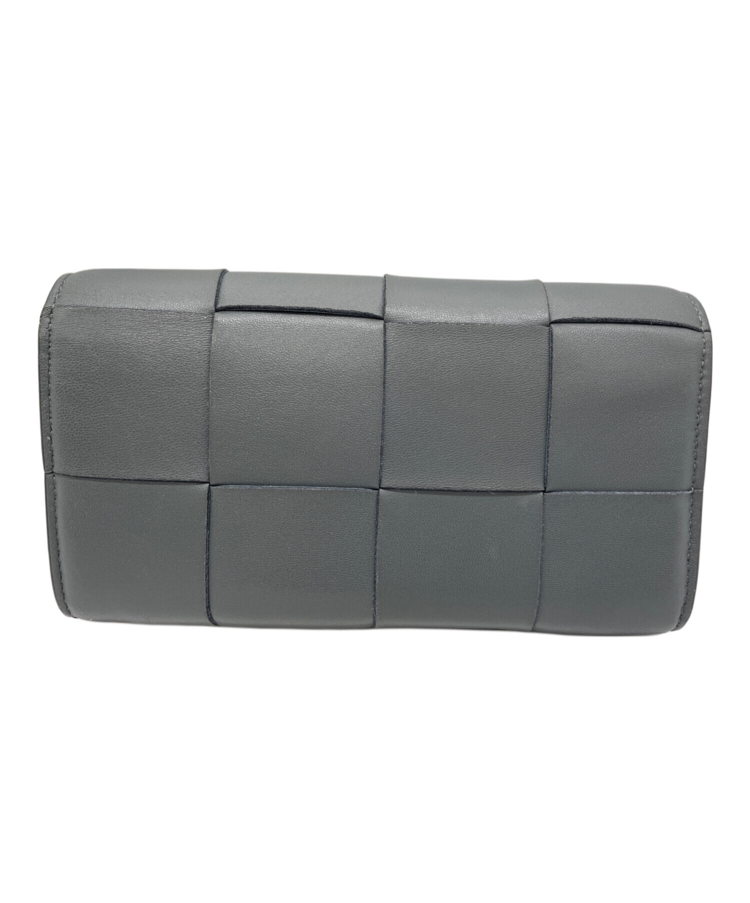 中古・古着通販】BOTTEGA VENETA (ボッテガベネタ) 長財布 グレー 