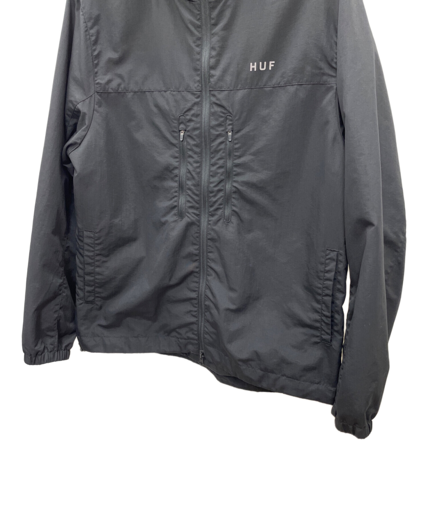 中古・古着通販】HUF (ハフ) ナイロンジャケット ブラック サイズ:L