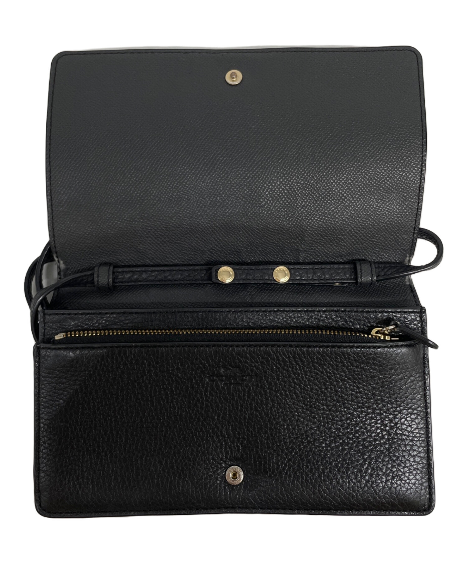 コーチ　ポシェット　黒 中古・古着通販】COACH (コーチ) ポシェット ブラック｜ブランド・古着