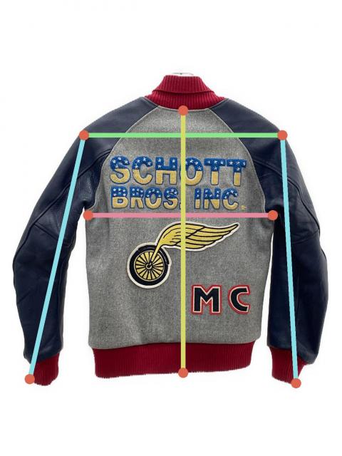 中古・古着通販】Schott (ショット) スタジャン グレー×ネイビー