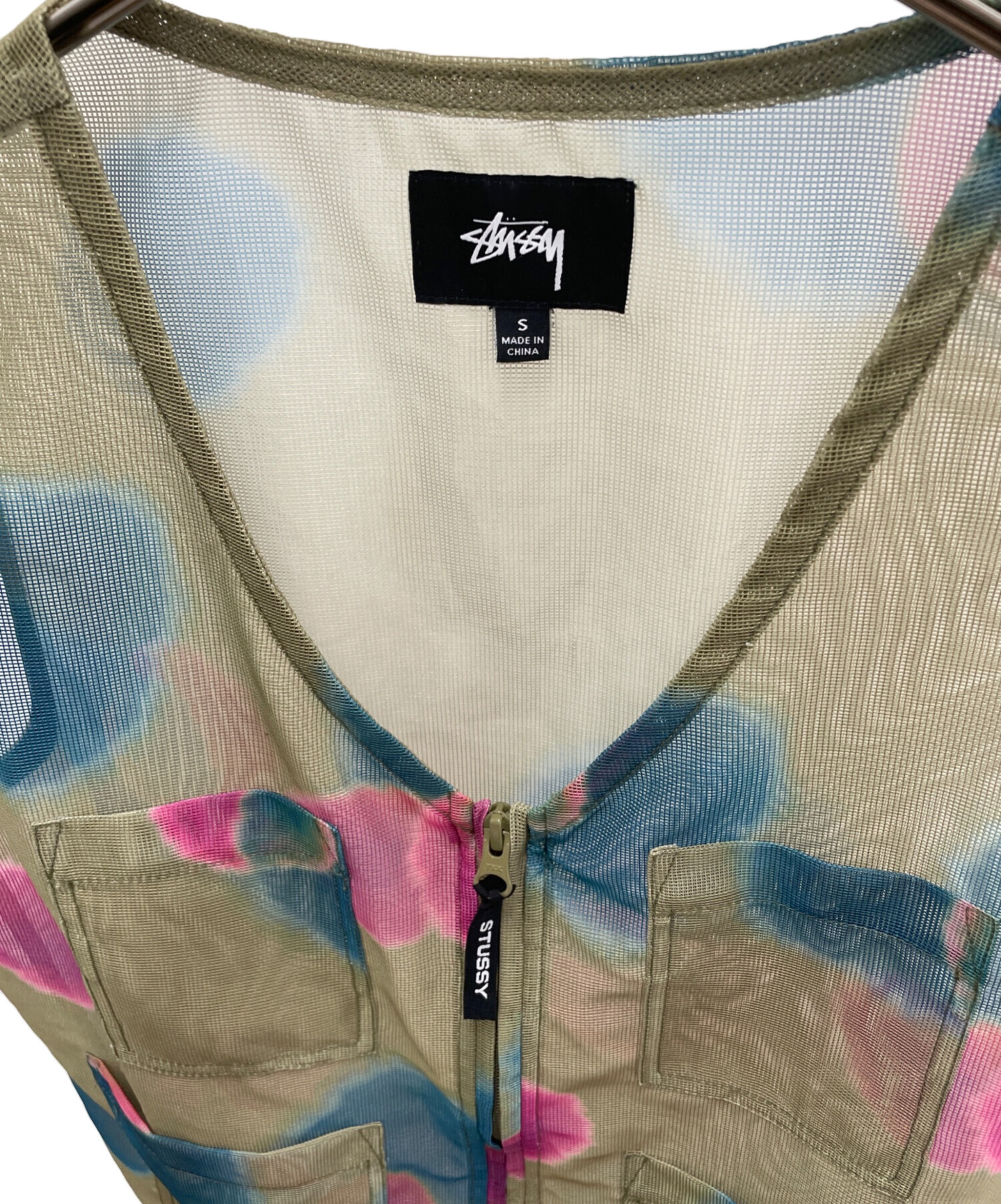 中古・古着通販】stussy (ステューシー) メッシュベスト カーキ サイズ