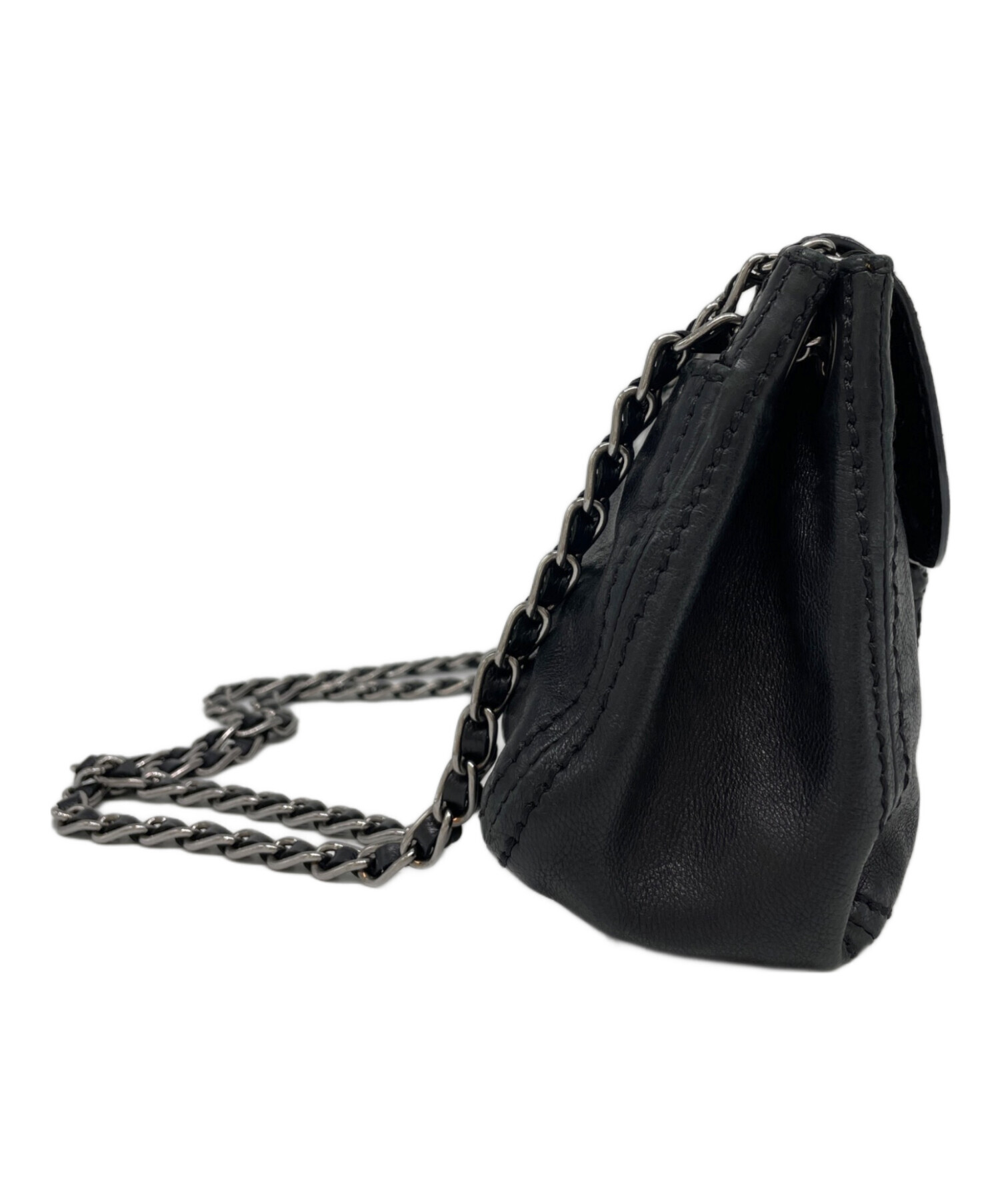 PRADA TESSUTOチェーンバック　中古 中古・古着通販】PRADA (プラダ) チェーンショルダーバッグ ブラック