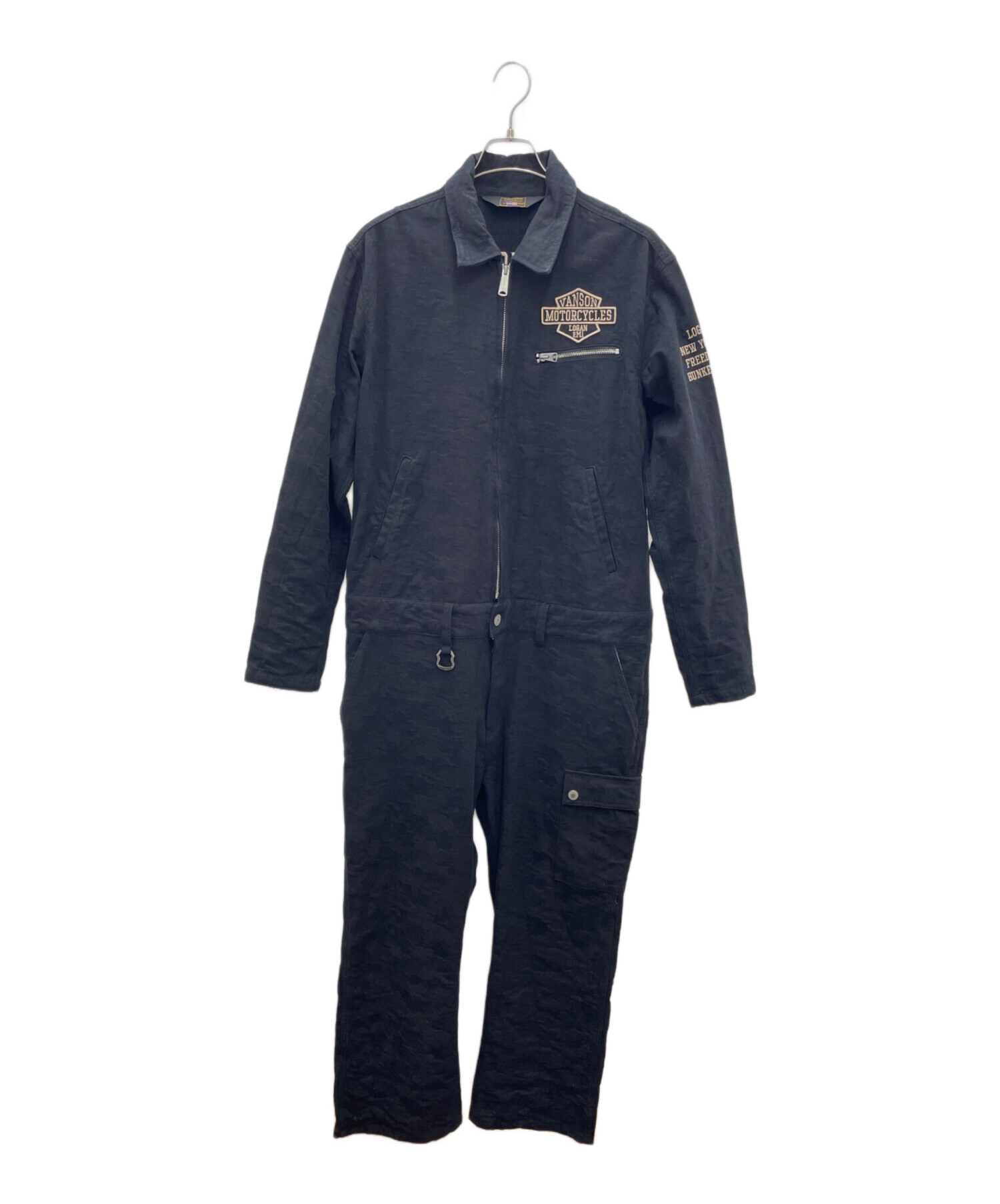 中古・古着通販】VANSON (バンソン) つなぎ ブラック サイズ:XL