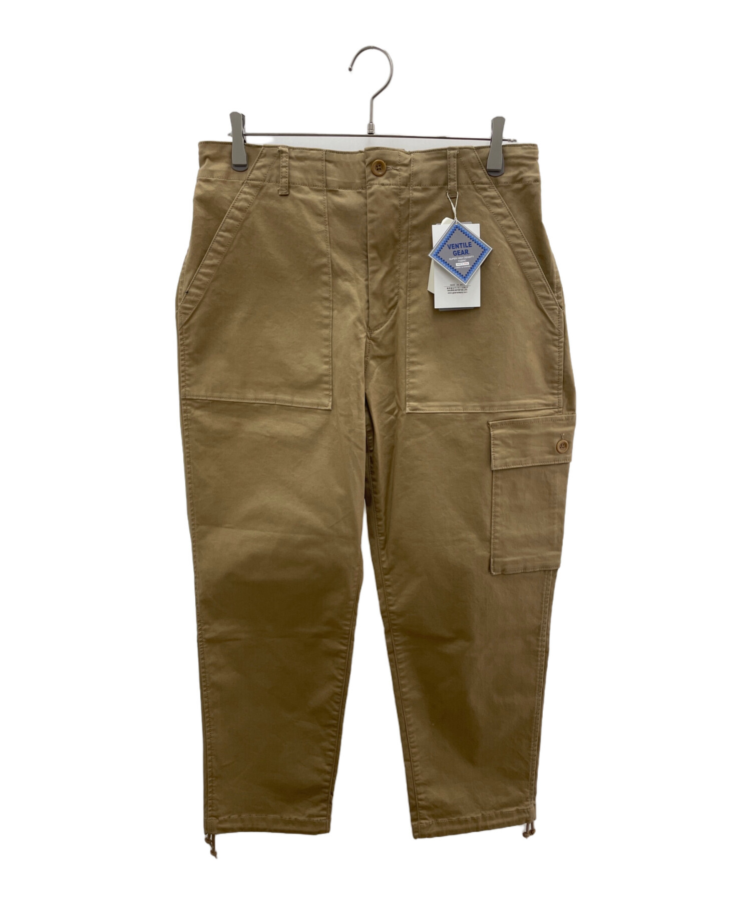 BEAMS PLUS ジップ クロップド カーゴパンツ ビームスプラス オリーブ ビームスの百名品】リップストップ ミリタリー 6ポケット パンツ