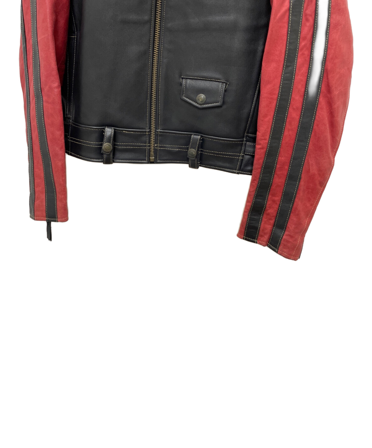 ス*ー様 Harley Davidson 赤 ラムレザージャケット 90s 中古・古着通販】HARLEY-DAVIDSON (ハーレーダビッドソン) レザー