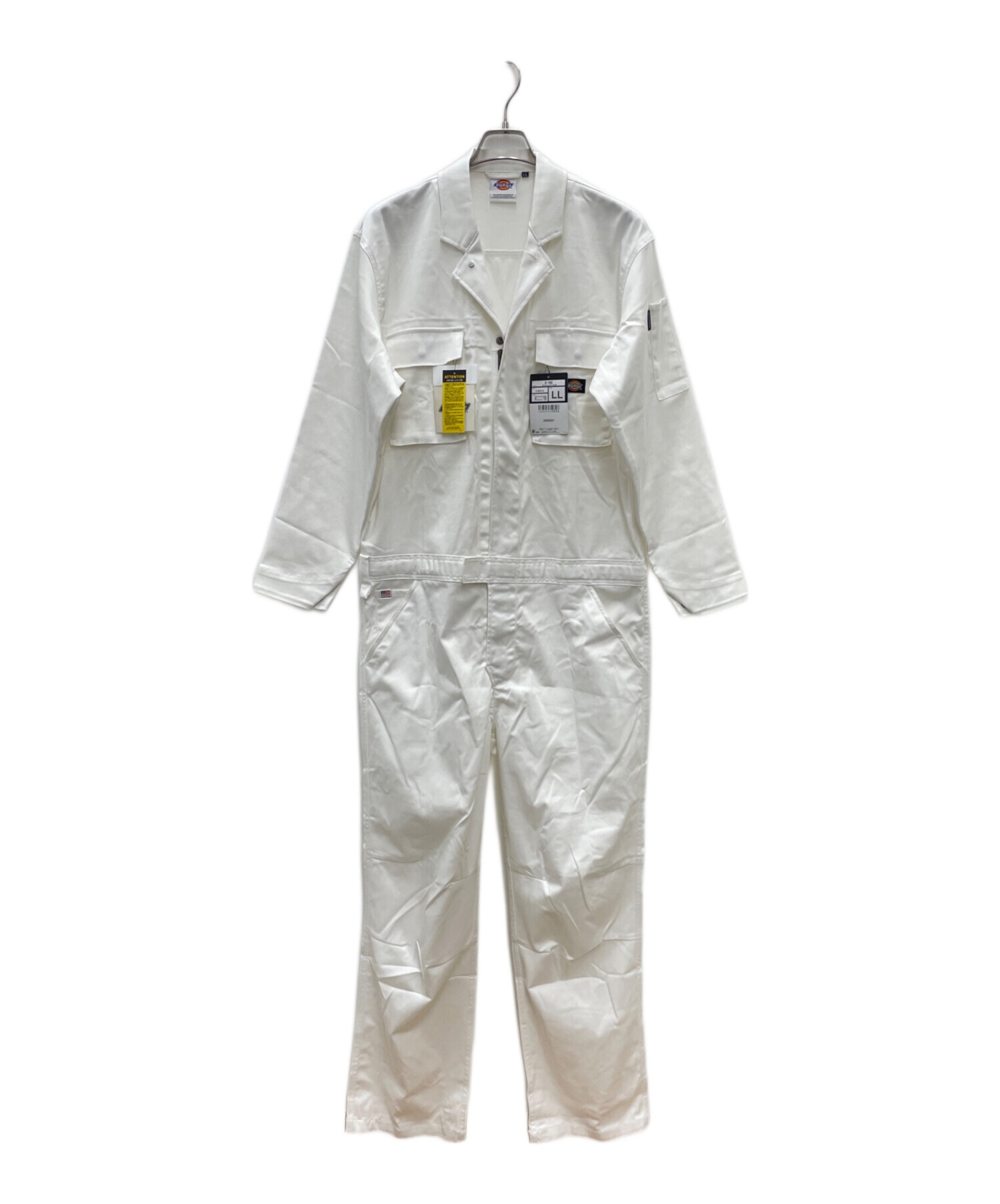 DickiesXLツナギ4着用(中古) 中古・古着通販】Dickies (ディッキーズ) 長袖つなぎ ホワイト サイズ