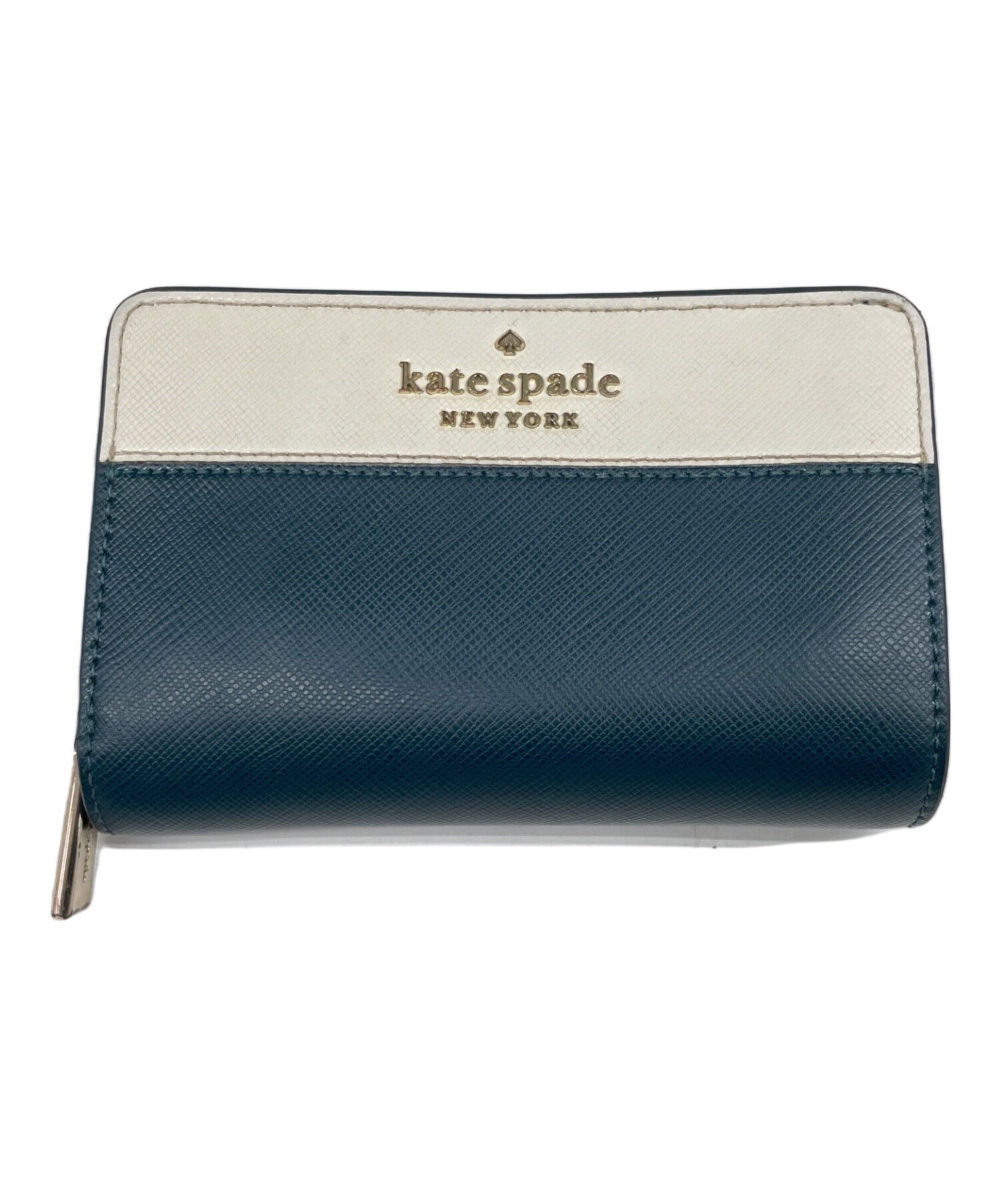 kate spade 二つ折り財布 ネイビー/ホワイト 中古・古着通販】Kate Spade (ケイトスペード) 2つ折り財布 ネイビー