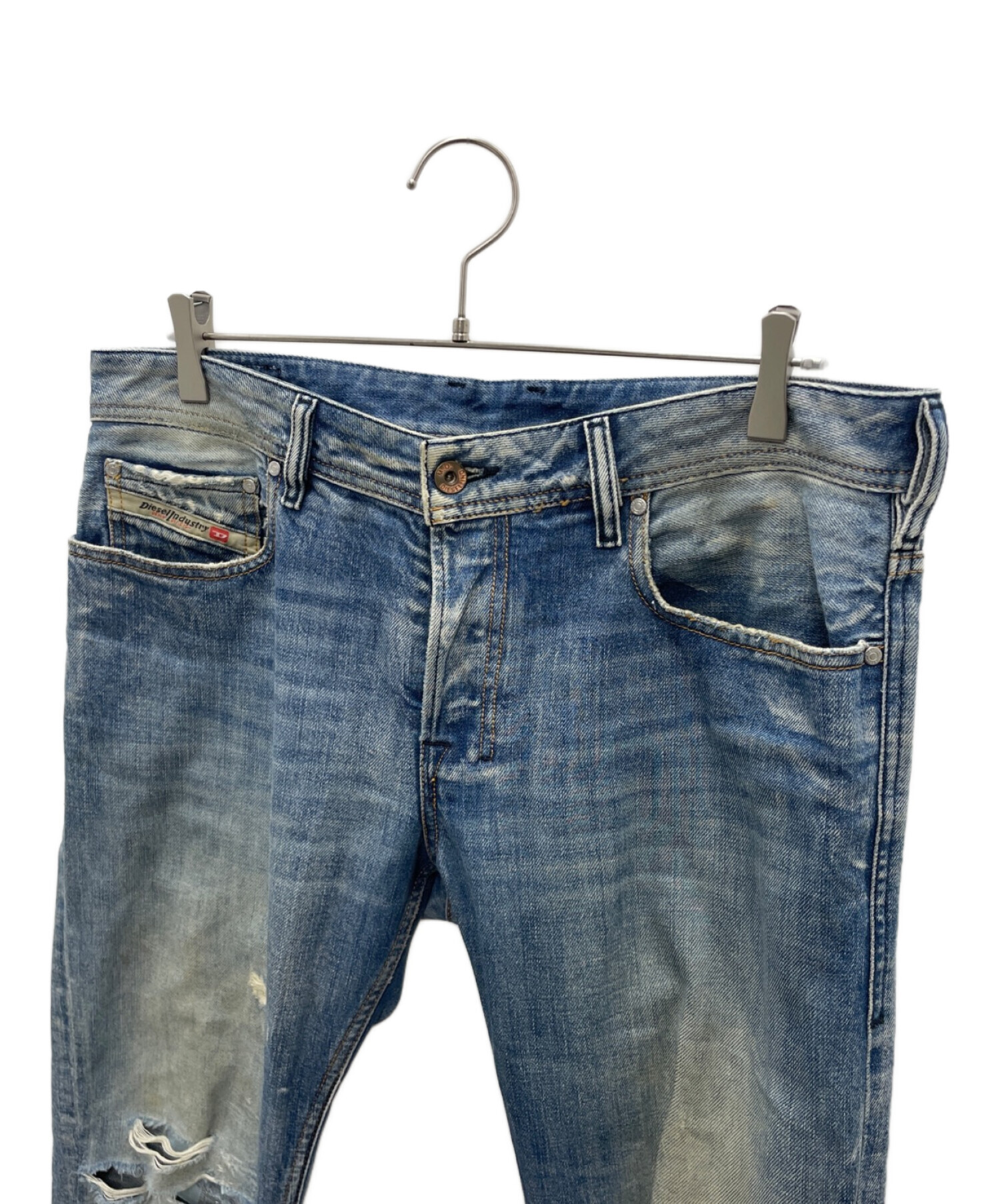 中古・古着通販】DIESEL (ディーゼル) ダメージ加工デニムパンツ