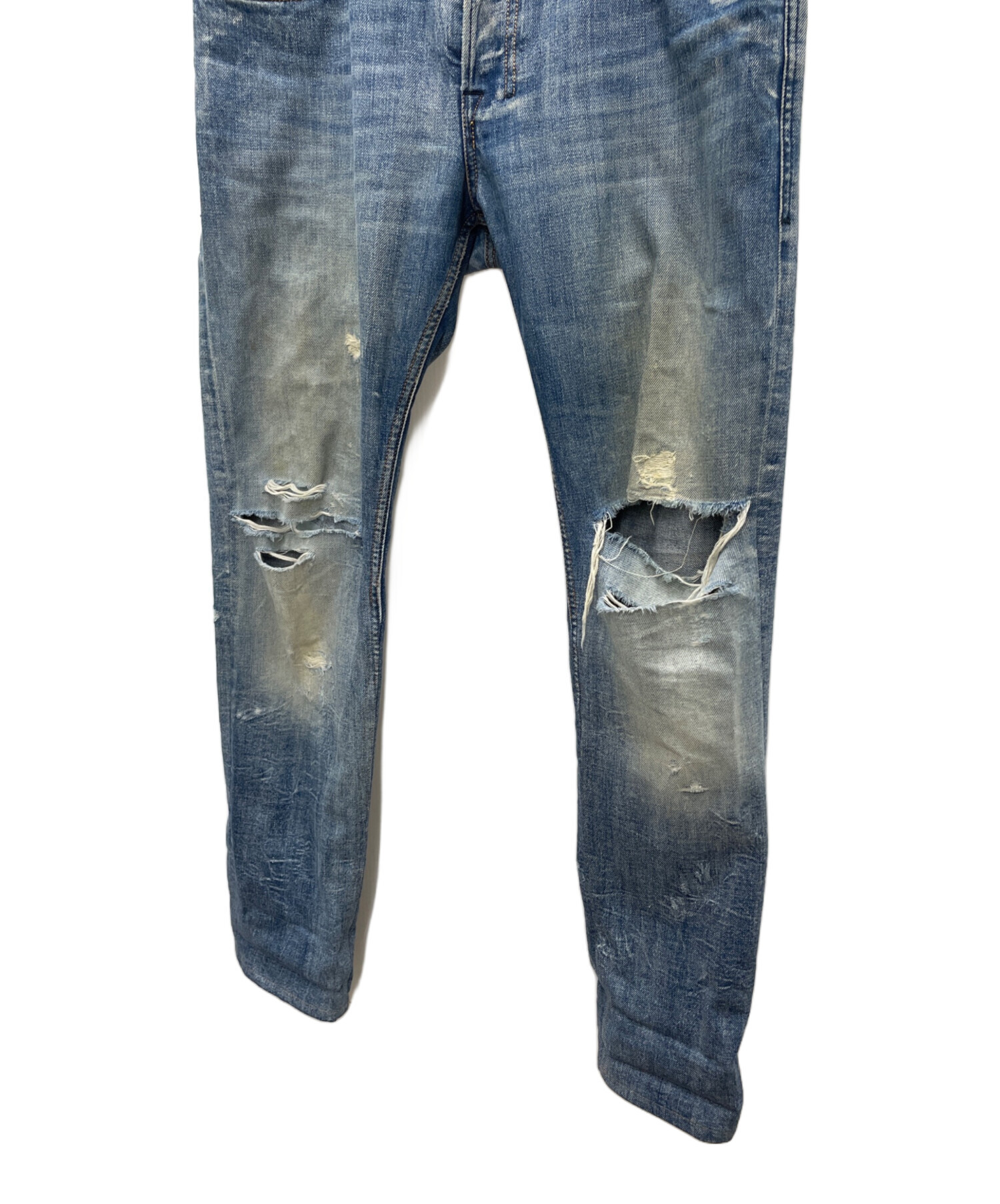 中古・古着通販】DIESEL (ディーゼル) ダメージ加工デニムパンツ