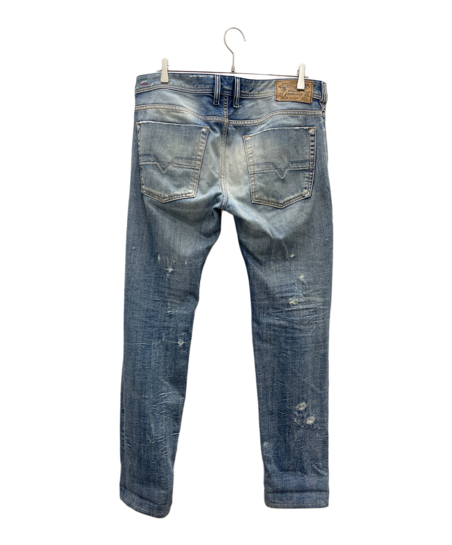 中古・古着通販】DIESEL (ディーゼル) ダメージ加工デニムパンツ