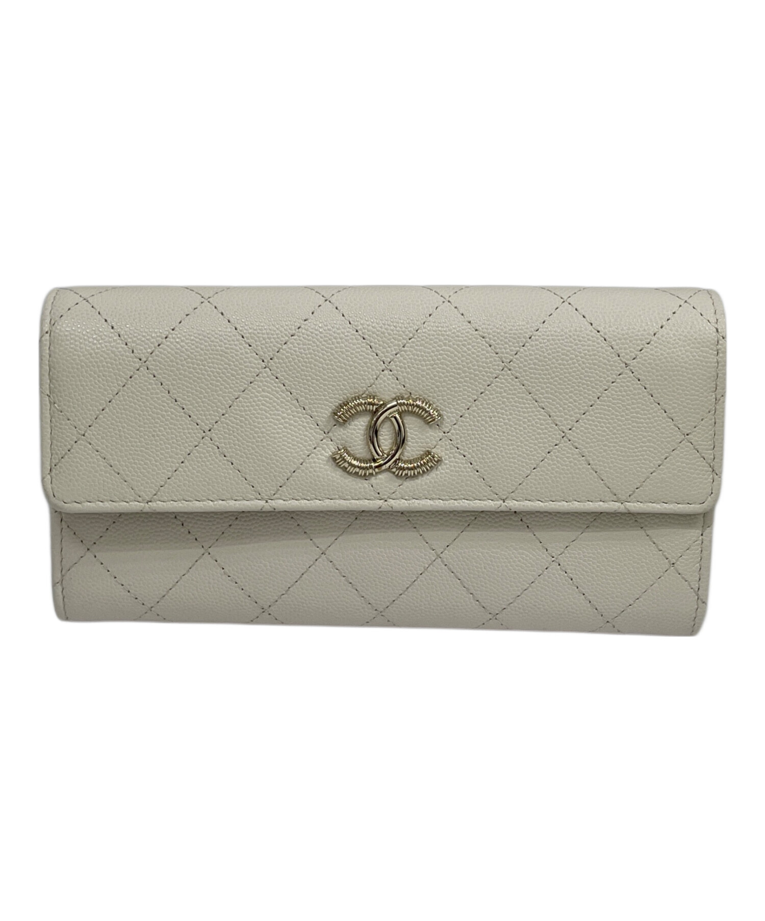 中古・古着通販】CHANEL (シャネル) 長財布 ベージュ｜ブランド・古着