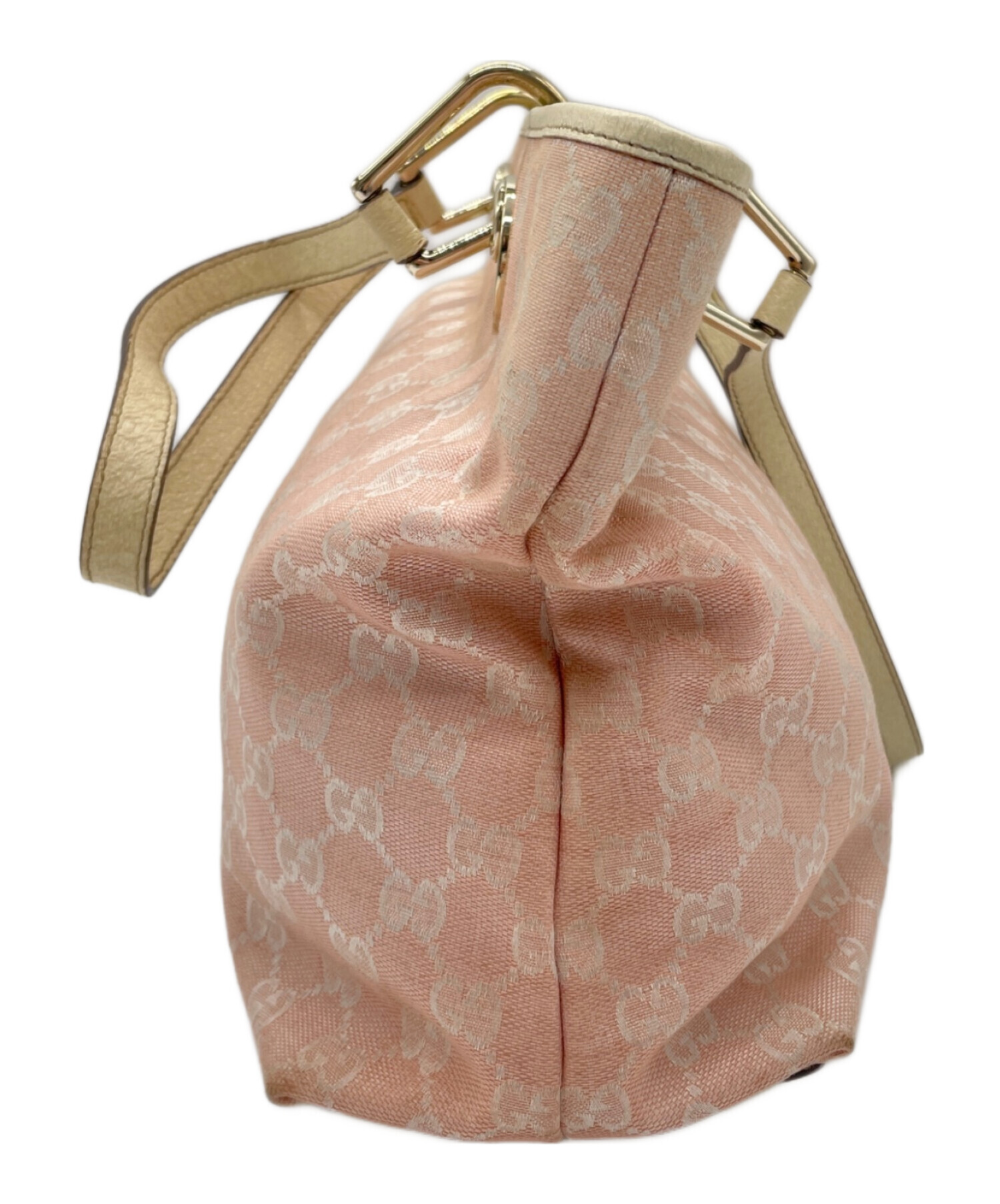 GUCCI グッチ GGキャンバス ハンドバッグ ピンク 中古・古着通販】GUCCI (グッチ) GGキャンバスハンドバッグ ピンク