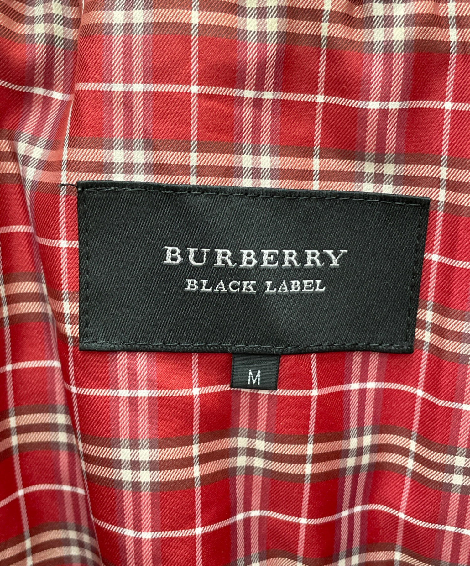 最終値下げバーバリー ブラックレーベル ダウンジャケットレッド サイズM 中古・古着通販】BURBERRY BLACK LABEL (バーバリーブラックレーベル