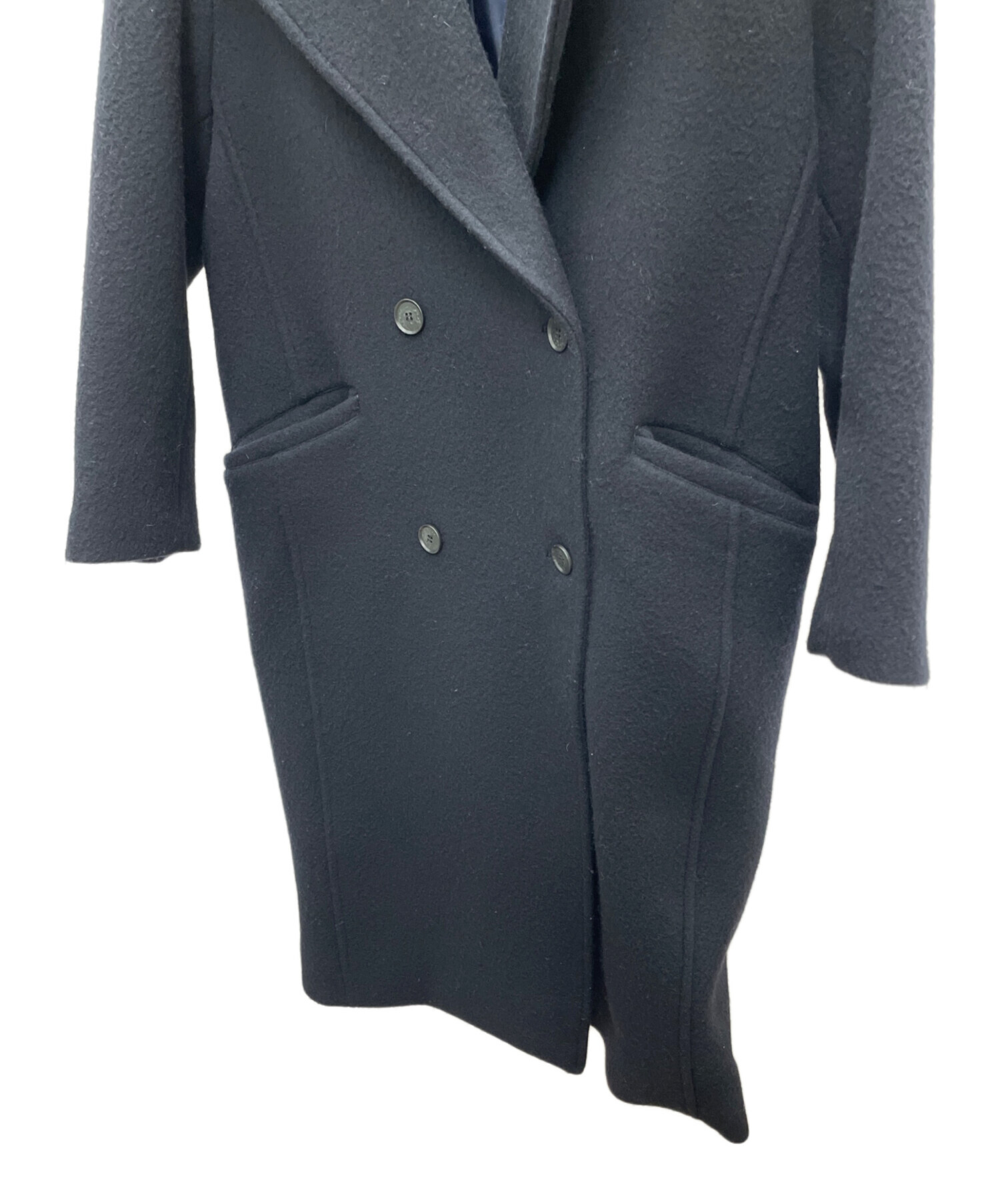 中古・古着通販】ETRE (エトレ) ダブルブレストウールコート ネイビー