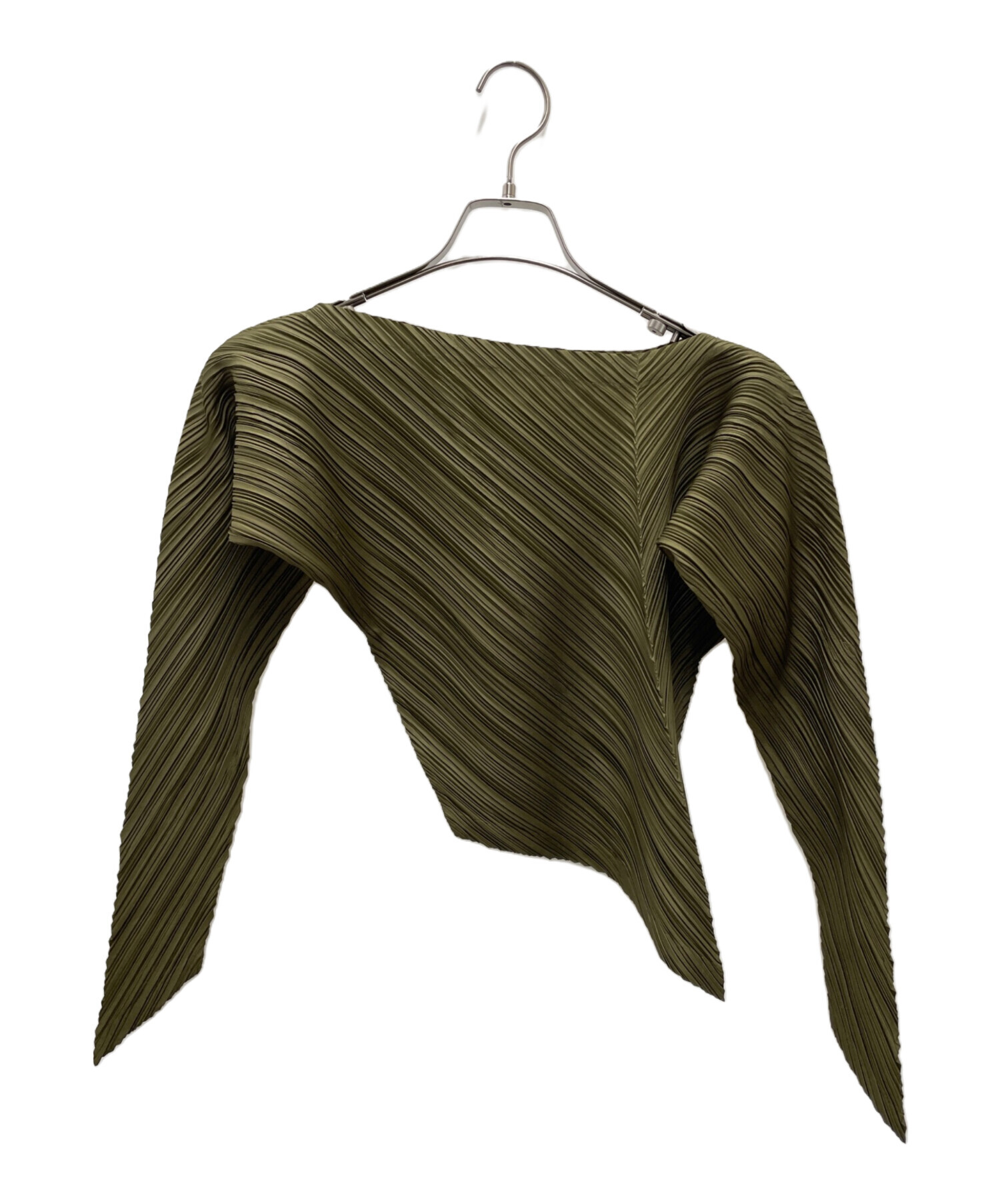 ミヤケイッセイ　秋色ダークカーキ長袖カットソー 中古・古着通販】ISSEY MIYAKE (イッセイミヤケ) 長袖カットソー