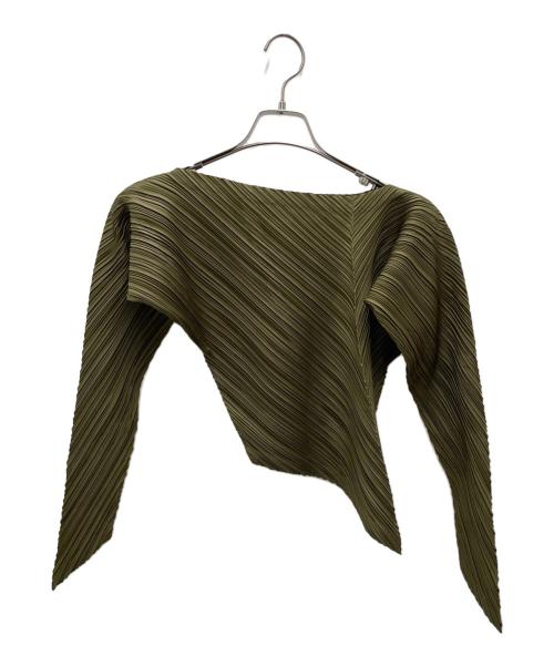 ミヤケイッセイ　秋色ダークカーキ長袖カットソー 中古・古着通販】ISSEY MIYAKE (イッセイミヤケ) 長袖カットソー