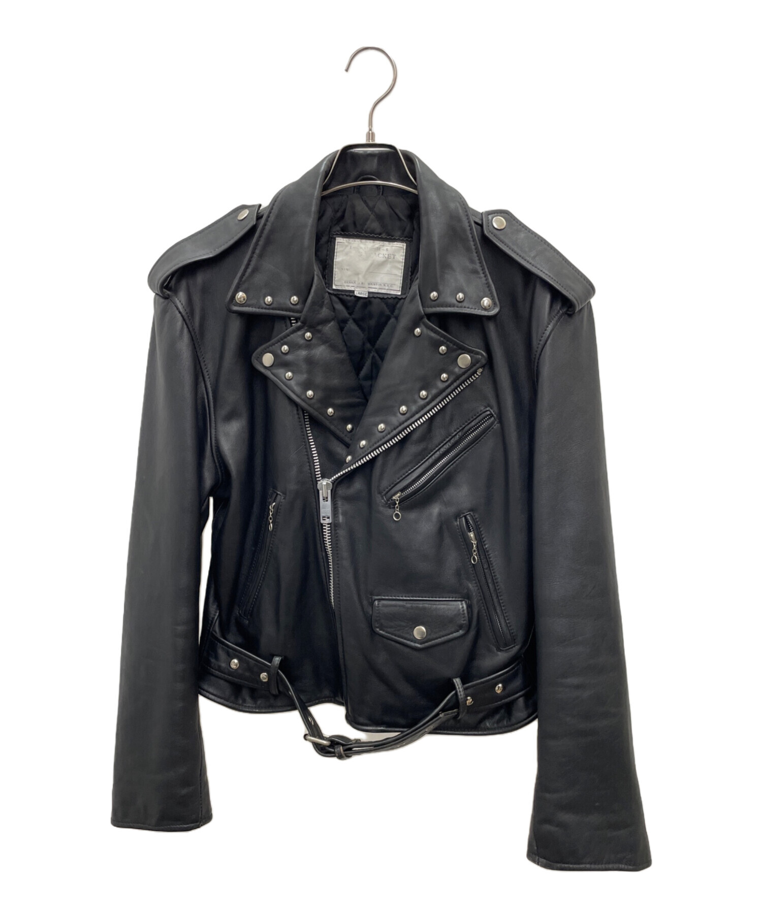 80s HOUSTON レザー ダブル ライダージャケット 40R 中古・古着通販】HOUSTON (ヒューストン) ダブルライダースジャケット