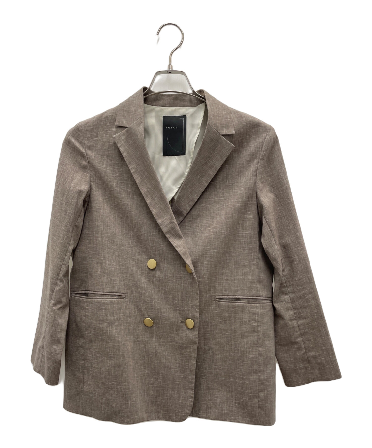 中古・古着通販】Noble (ノーブル) 麻ストレッチダブルブレスト