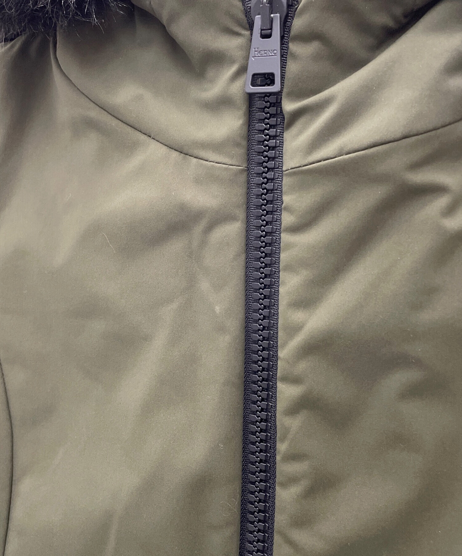 中古・古着通販】HERNO (ヘルノ) フーデッドコート カーキ サイズ:42