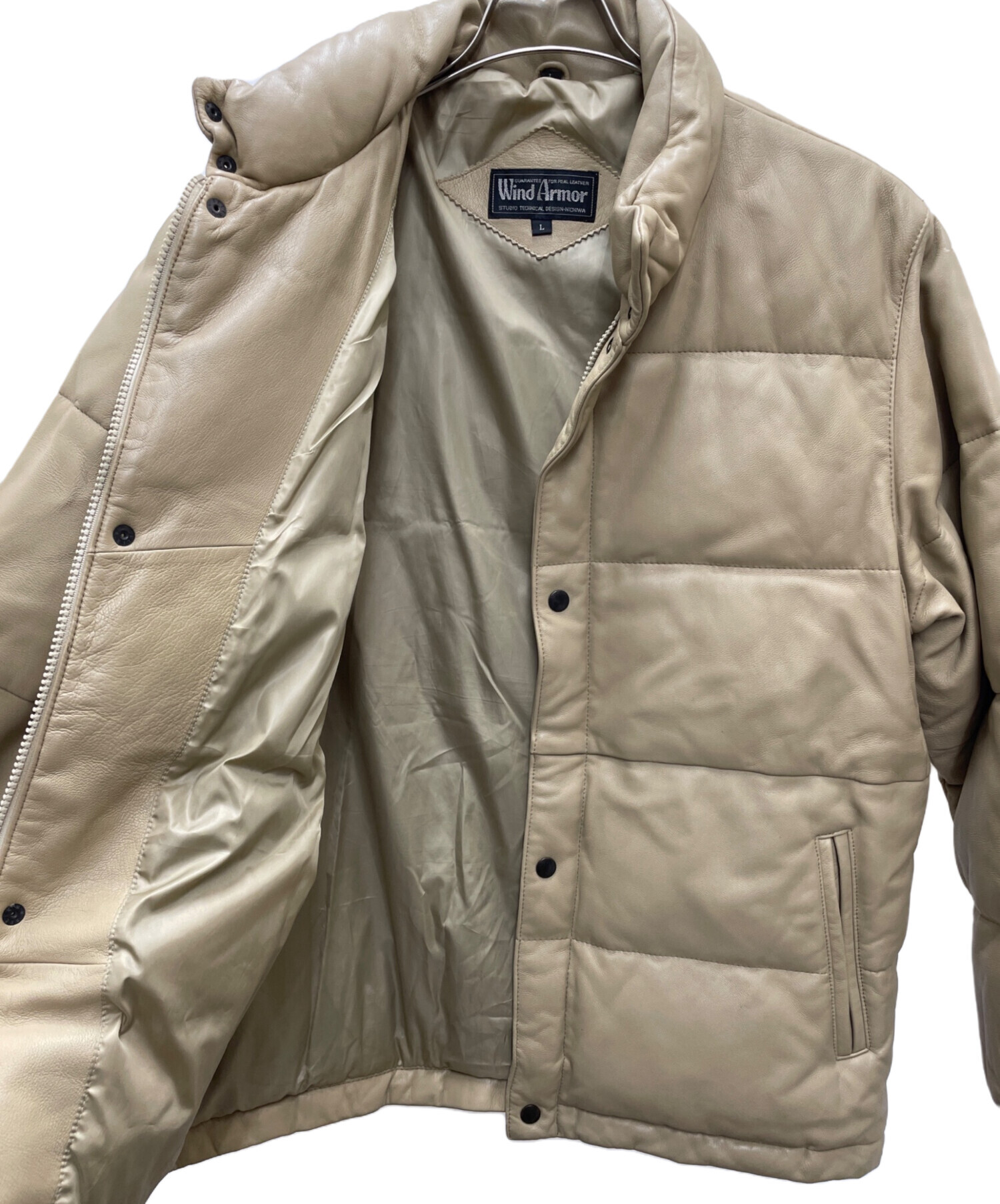 専用 希少4L wind armor レザーダウンジャケット ウィンドアーマー 中古・古着通販】Wind Armor (ウィンドアーマー) レザーダウン
