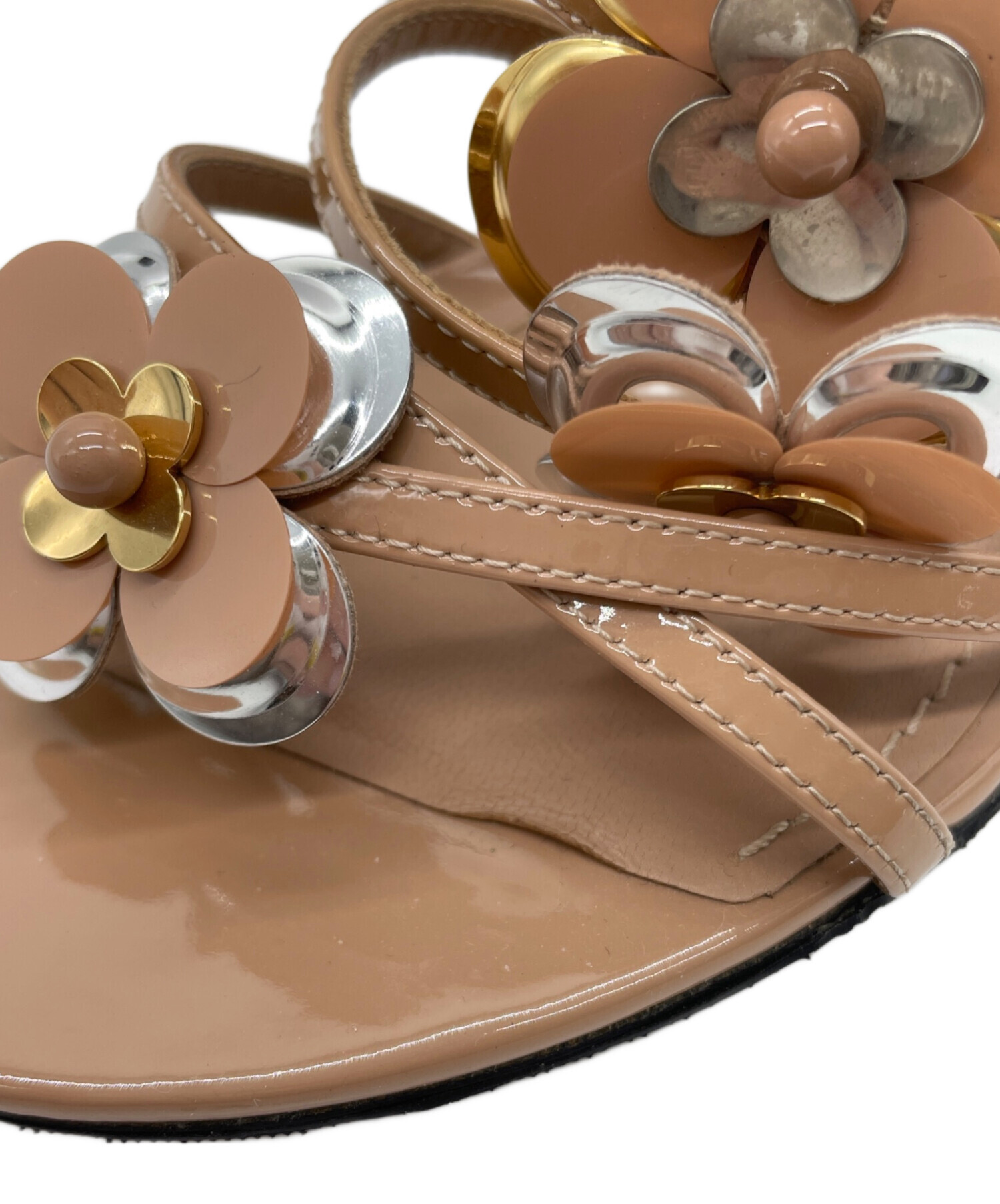 ヴィトン　フラワーモチーフ　ミュール 中古・古着通販】LOUIS VUITTON (ルイ ヴィトン) フラワーモチーフ