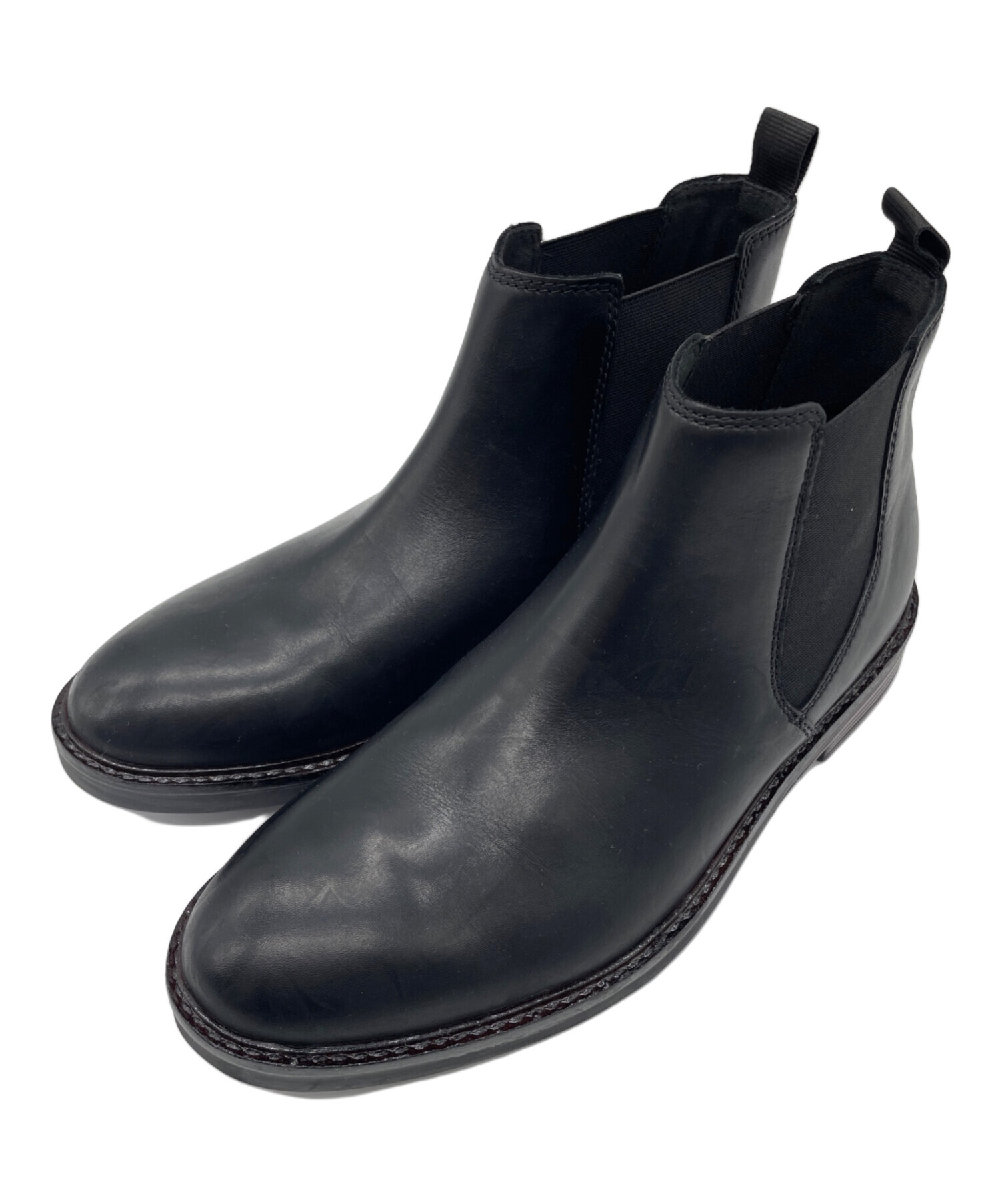 Clarks サイドゴアブーツ 黒 レザー 中古・古着通販】CLARKS (クラークス) サイドゴアブーツ ブラック
