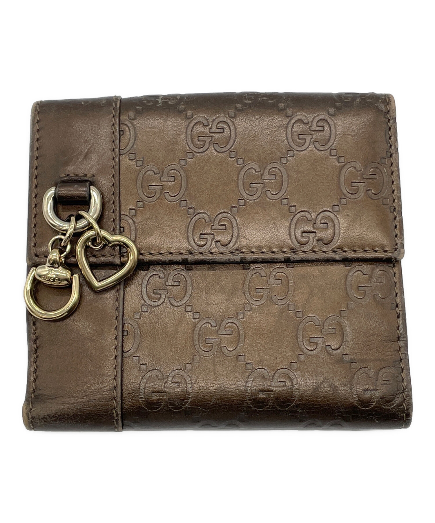 中古・古着通販】GUCCI (グッチ) 2つ折り財布 ブラウン｜ブランド