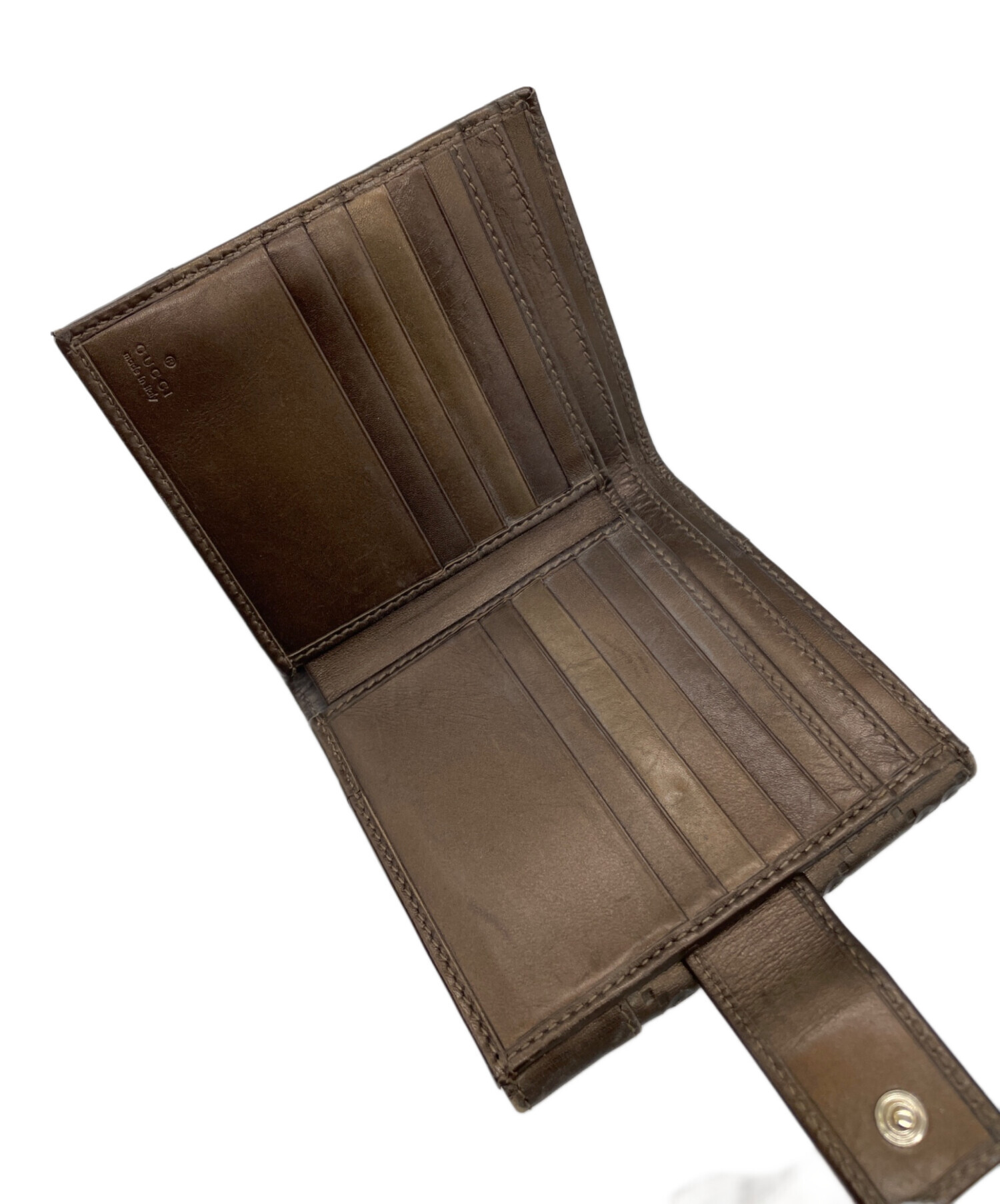 中古・古着通販】GUCCI (グッチ) 2つ折り財布 ブラウン｜ブランド