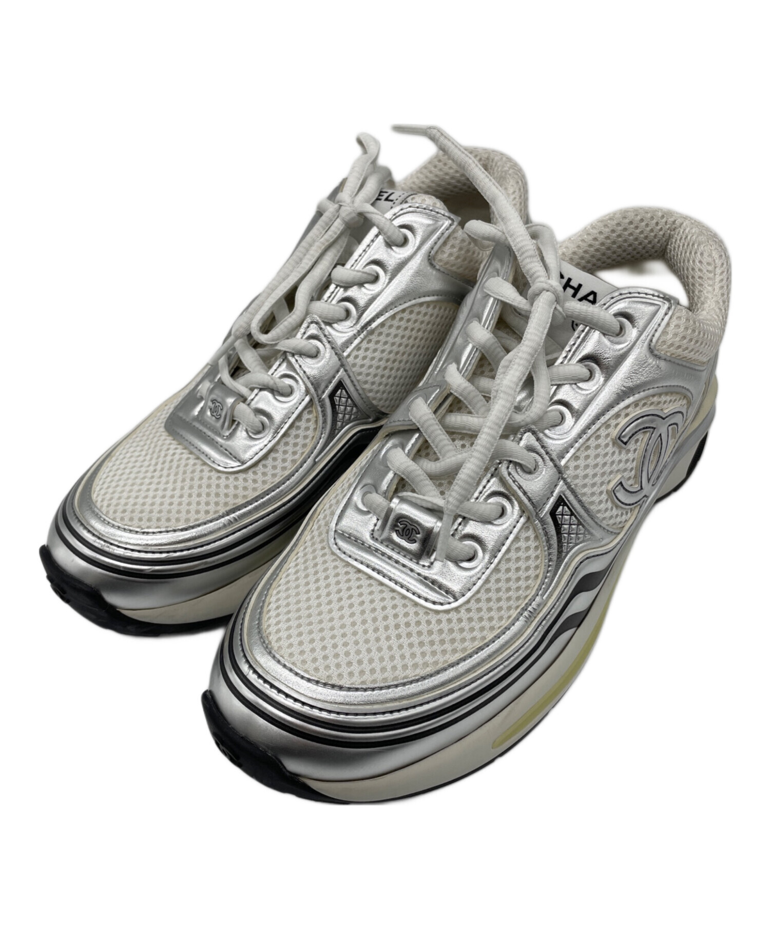 中古・古着通販】CHANEL (シャネル) スニーカー ホワイト×シルバー