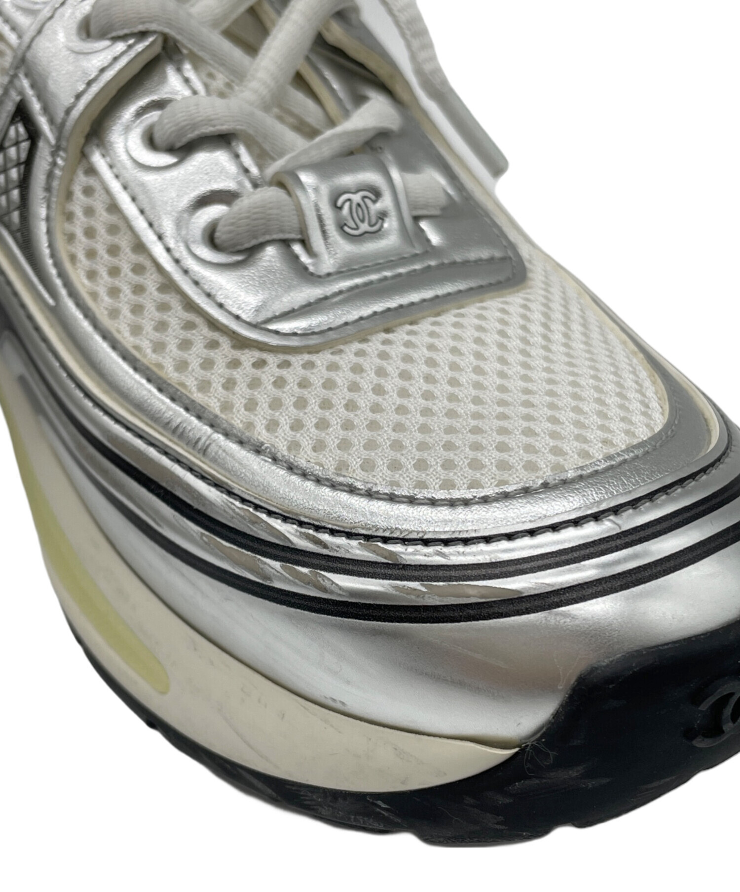 中古・古着通販】CHANEL (シャネル) スニーカー ホワイト×シルバー