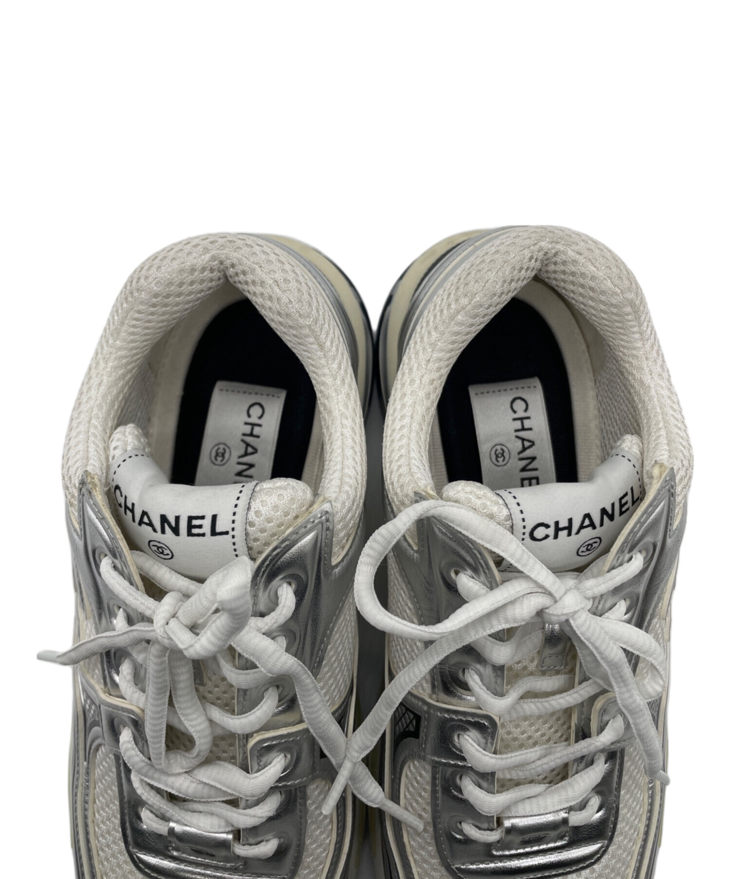 中古・古着通販】CHANEL (シャネル) スニーカー ホワイト×シルバー