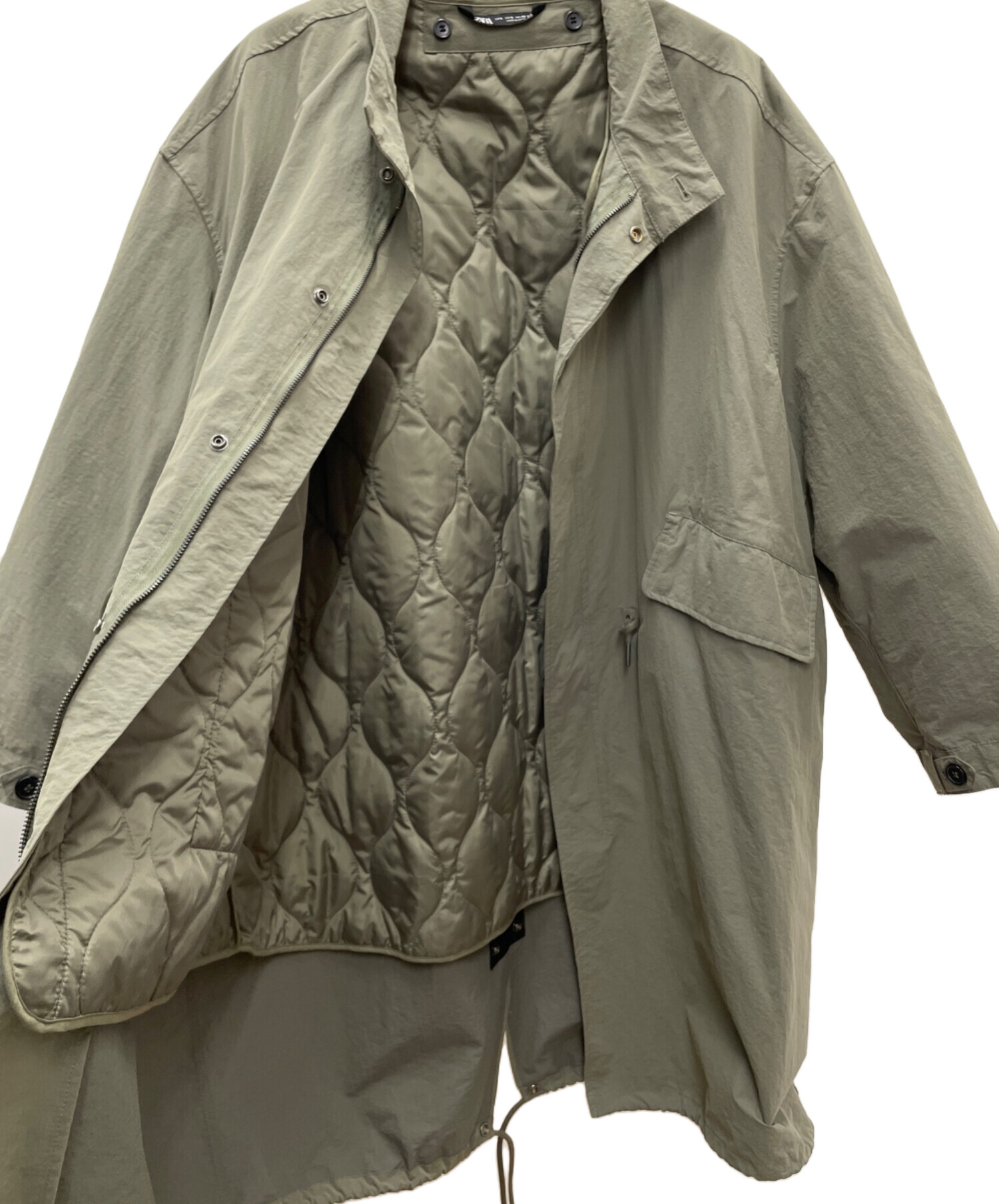 中古・古着通販】ZARA (ザラ) ライナー付ミリタリーコート カーキ