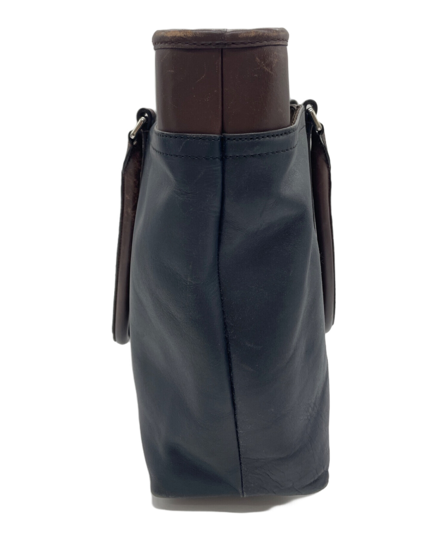 中古・古着通販】COACH (コーチ) ビジネスバッグ ブラック×ブラウン